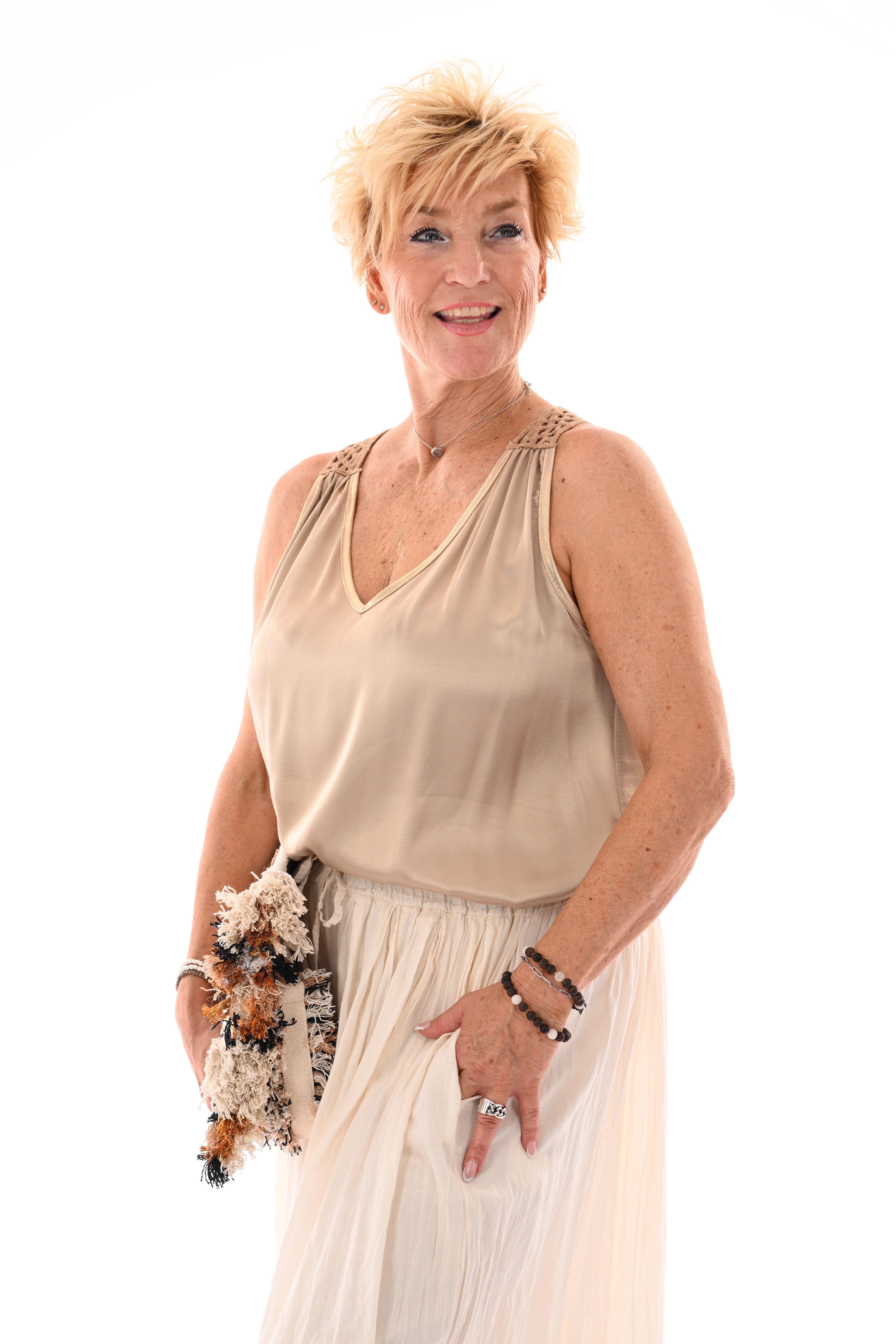 Silky top gehaakte rug camel