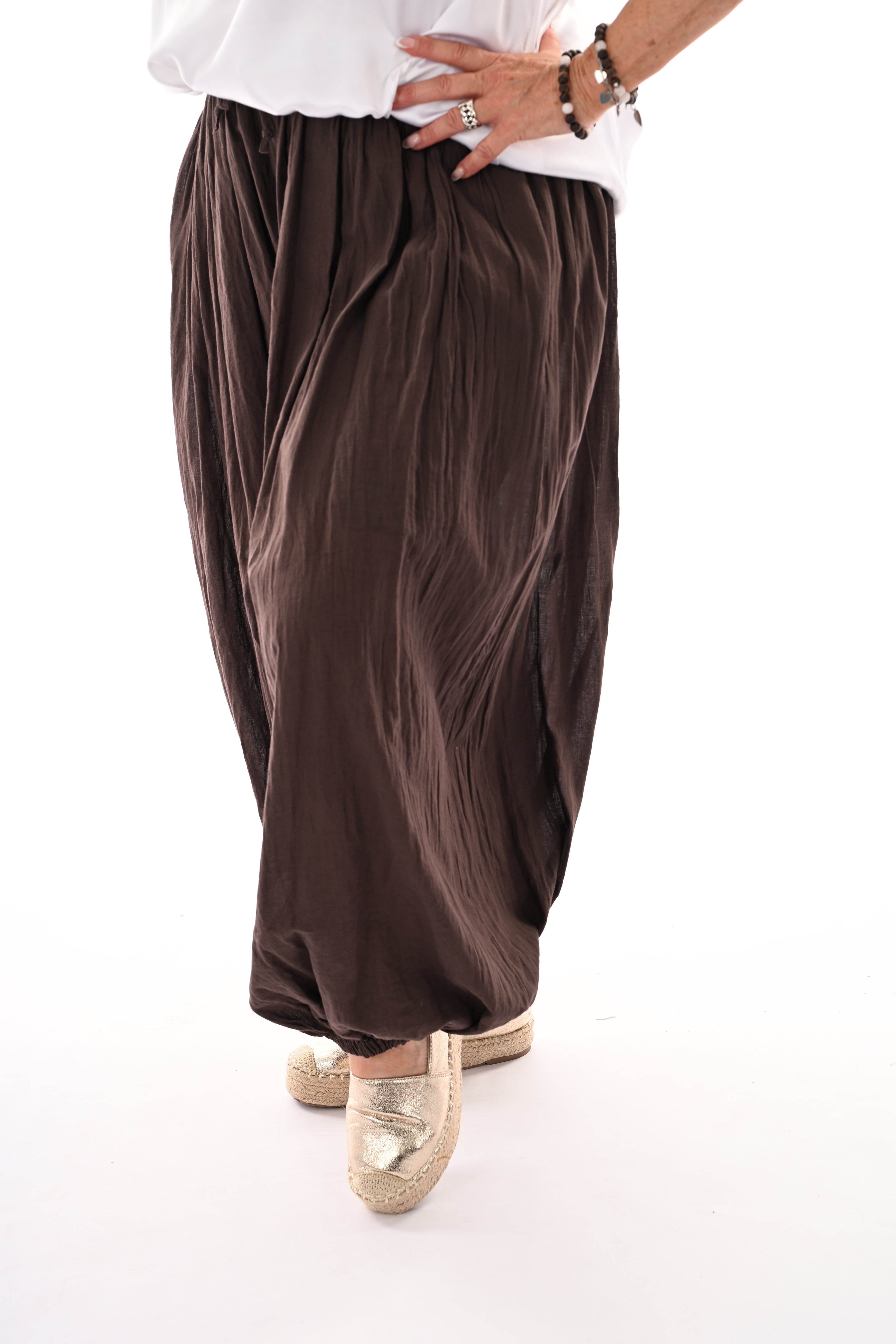 Ballon broek uni donkerbruin