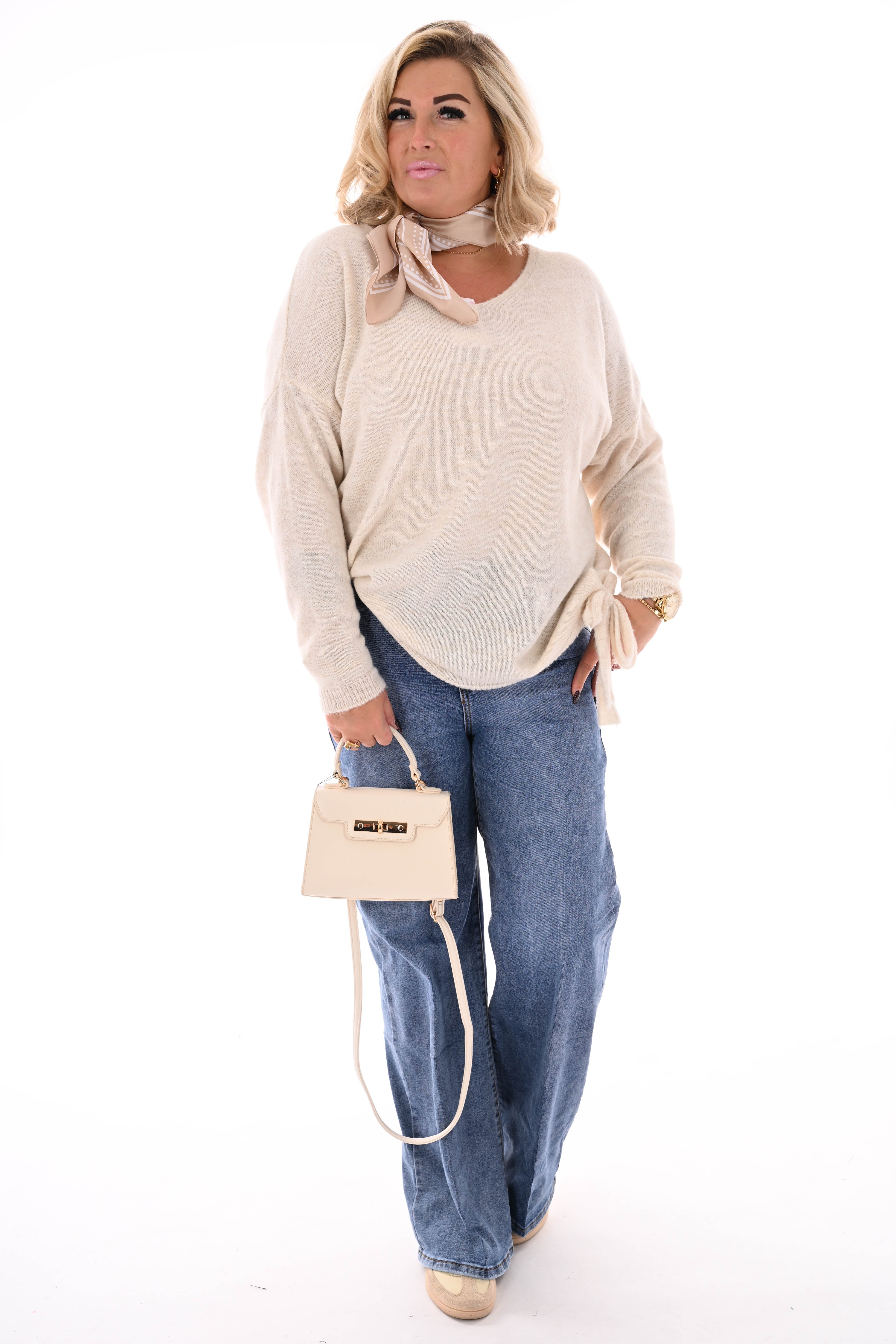 Kate jeans wide leg met ceintuur blauw