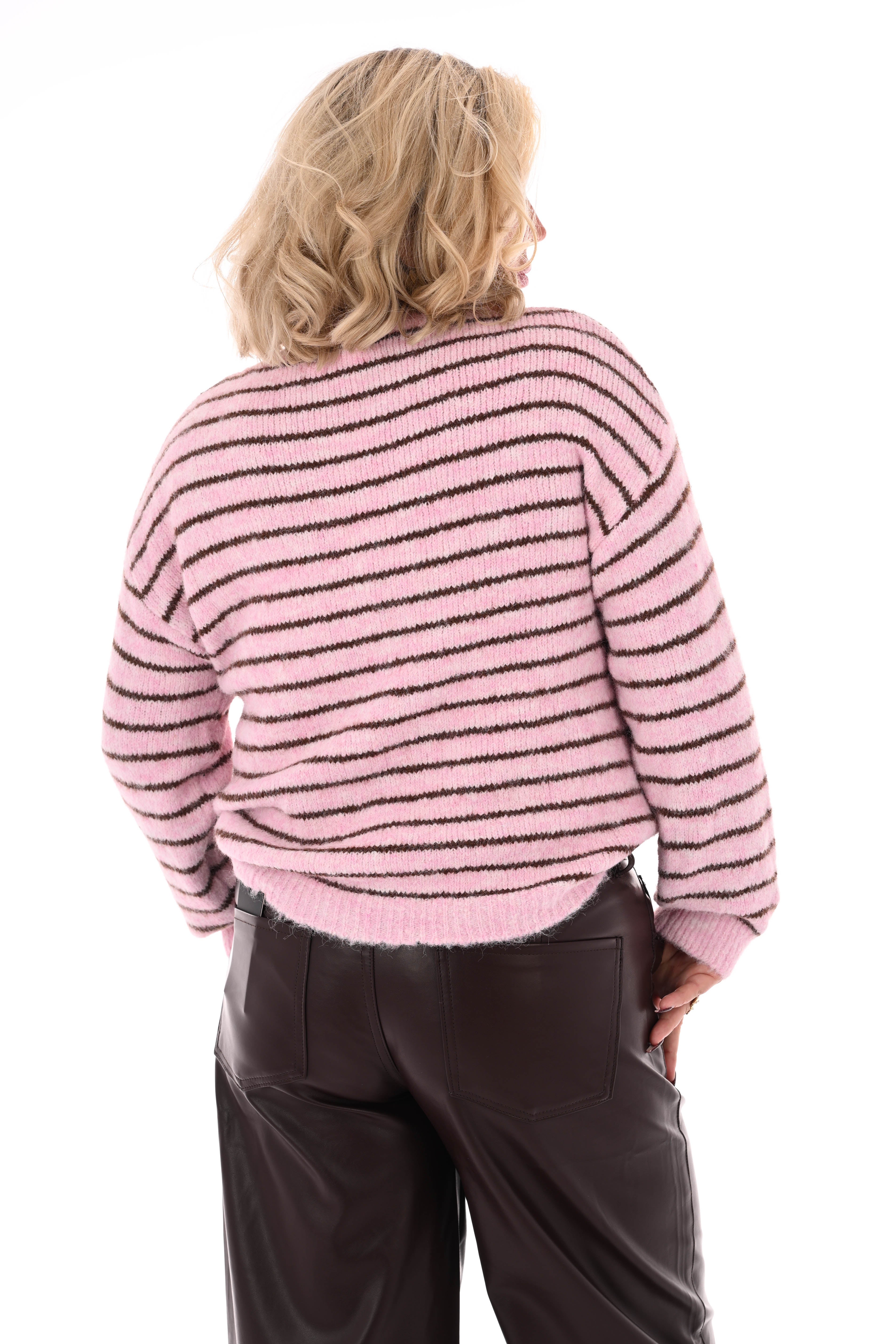 Gebreide trui amour lichtroze