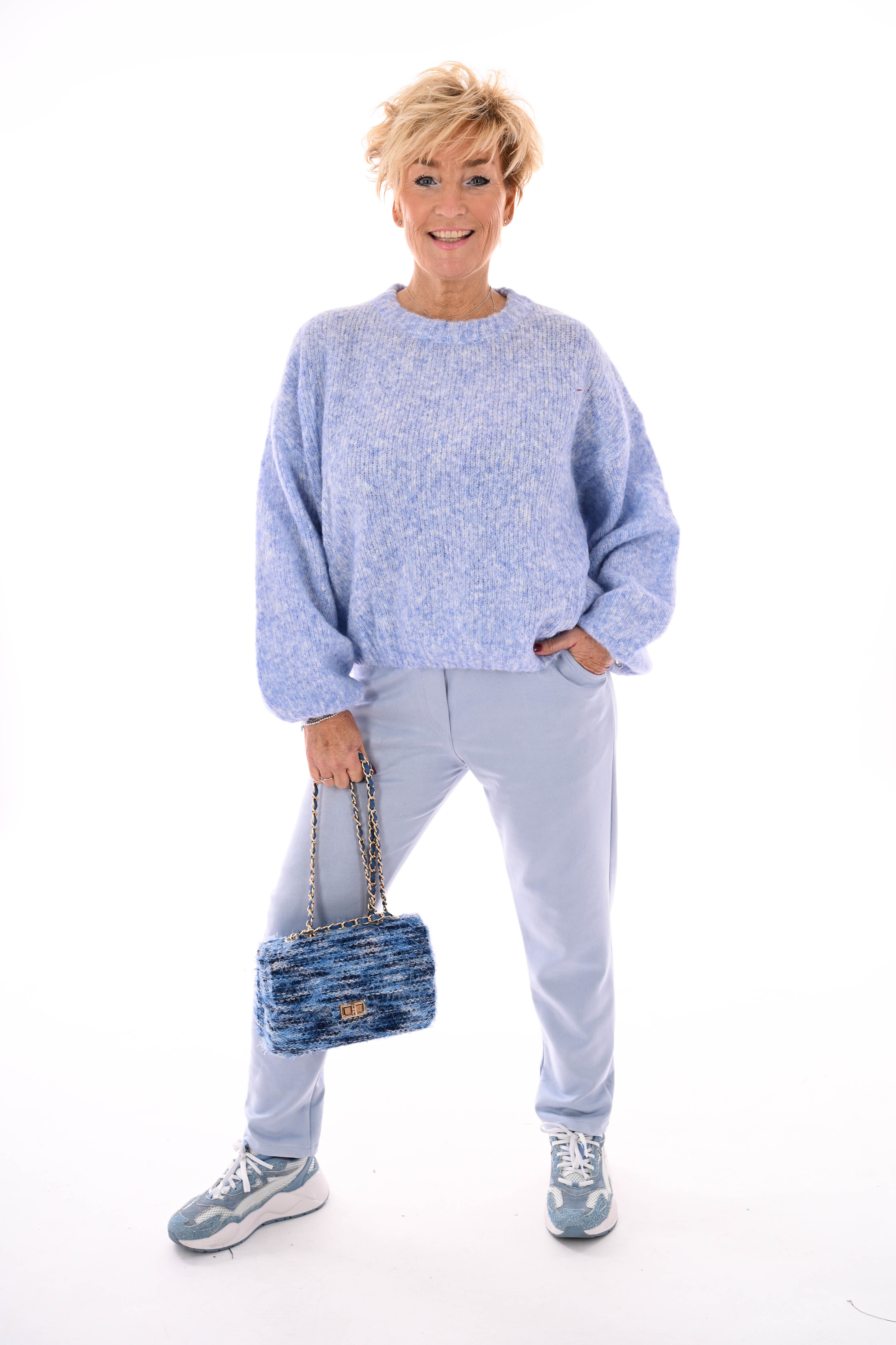 Jogger suedelook uni lichtblauw