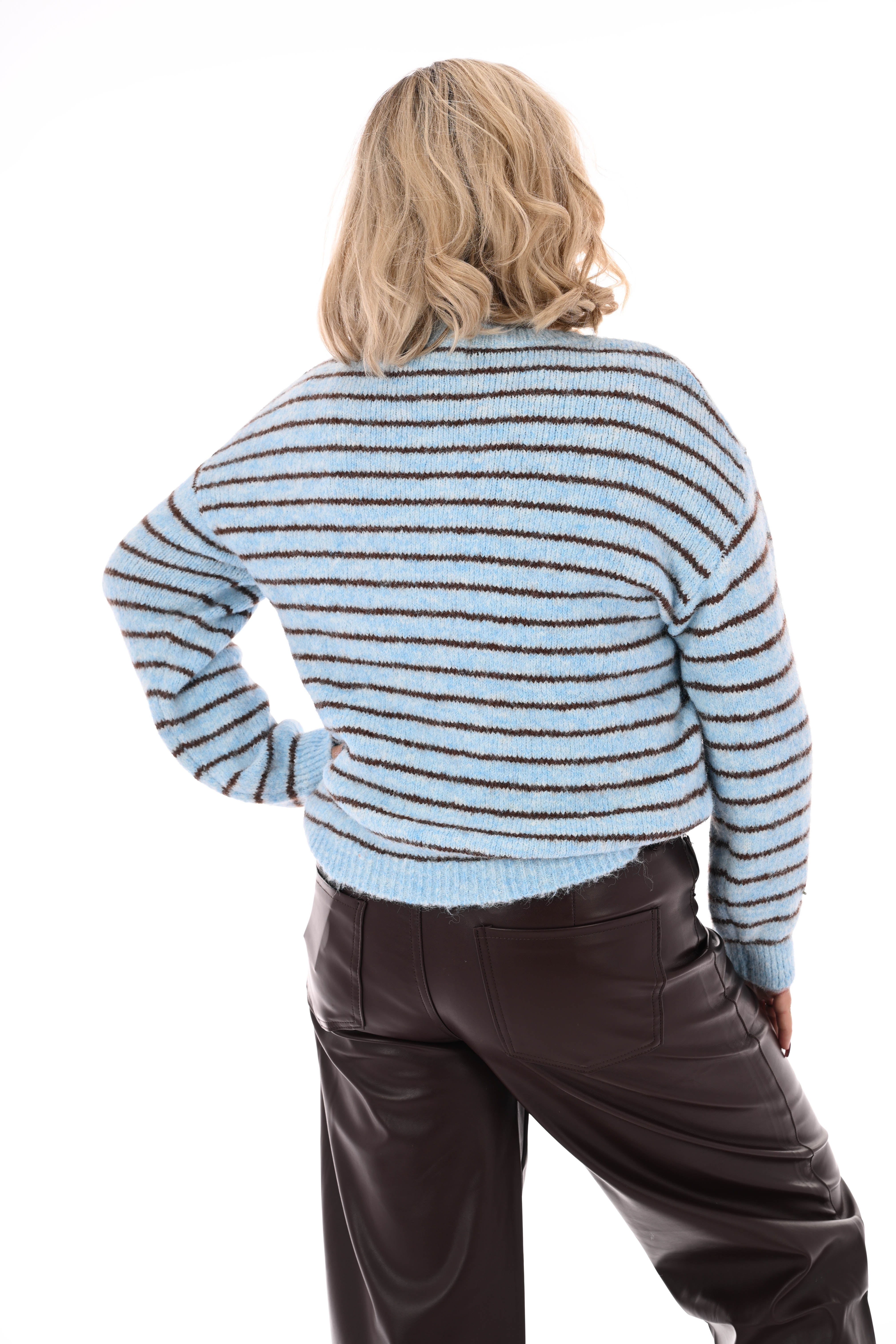 Gebreide trui amour lichtblauw