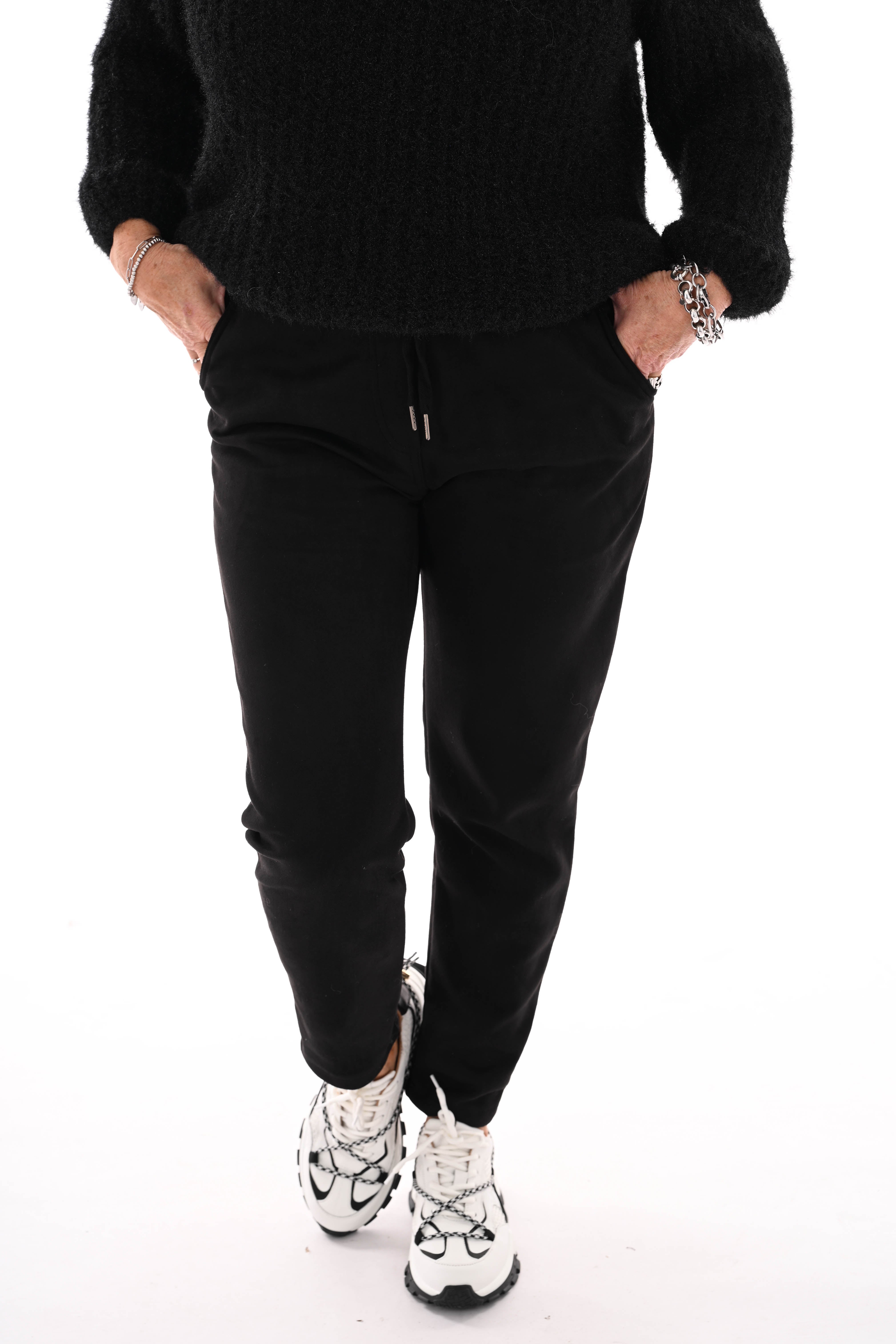 Jogger suedelook uni zwart