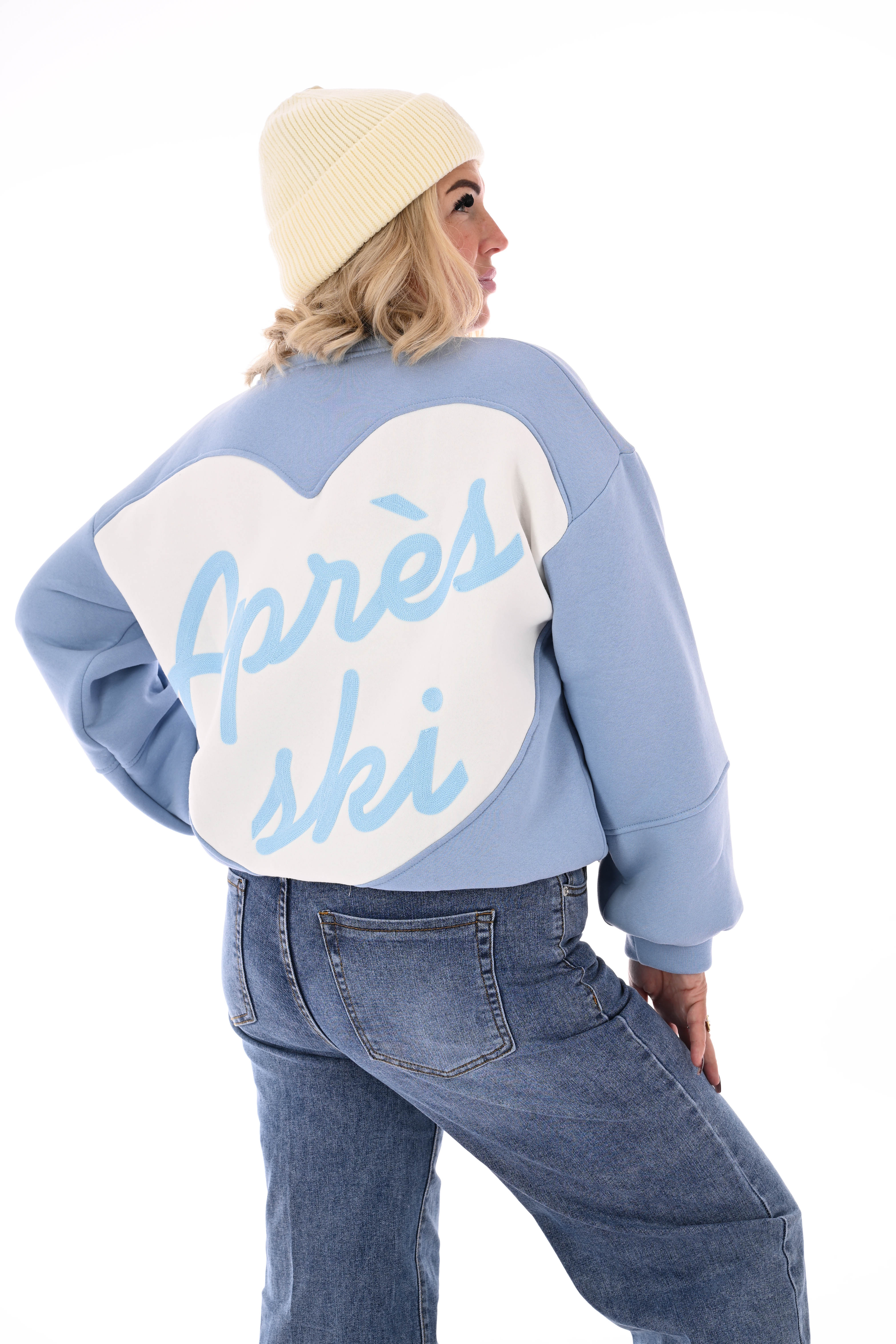 Sweater hart apres ski blauw