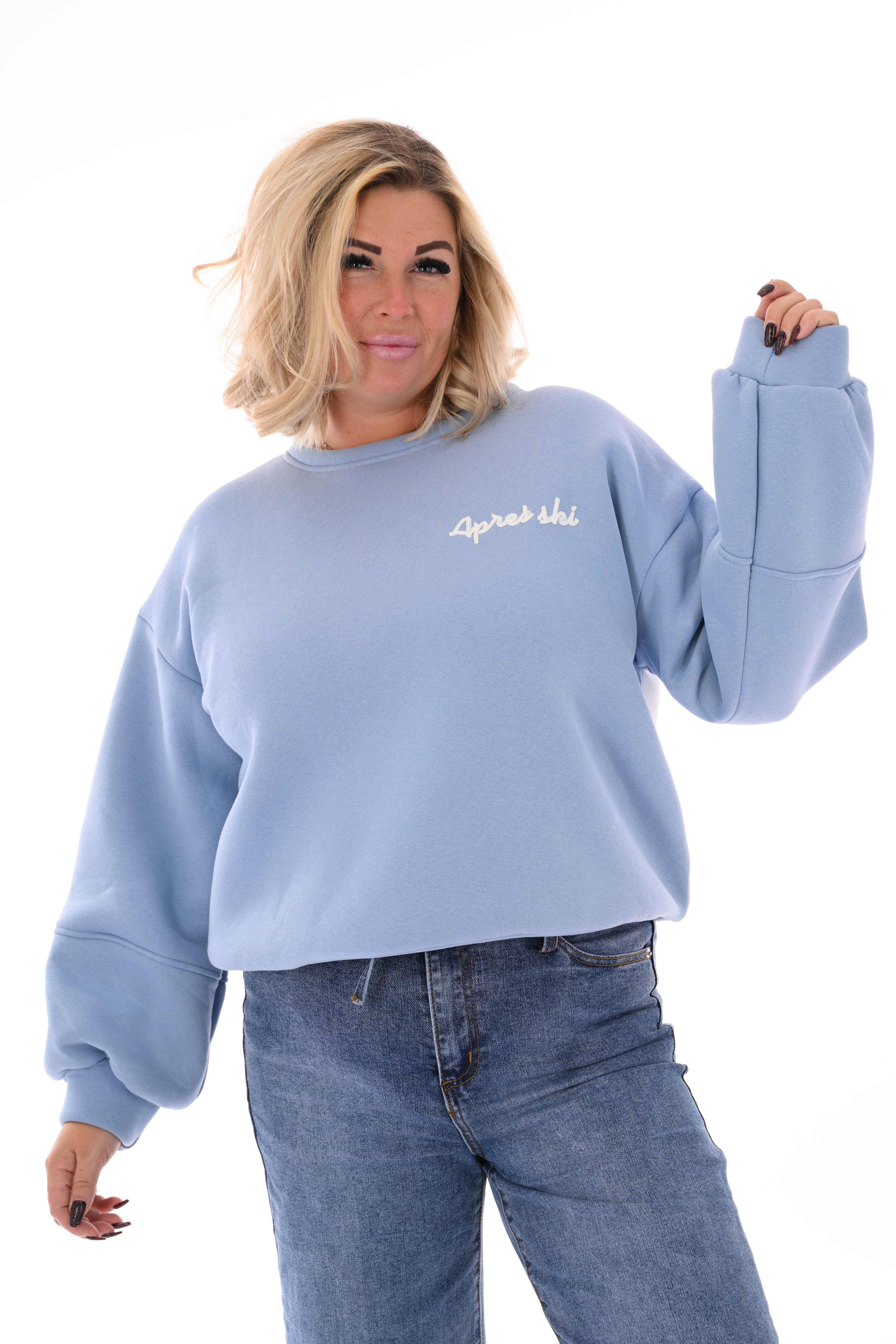 Sweater hart apres ski blauw