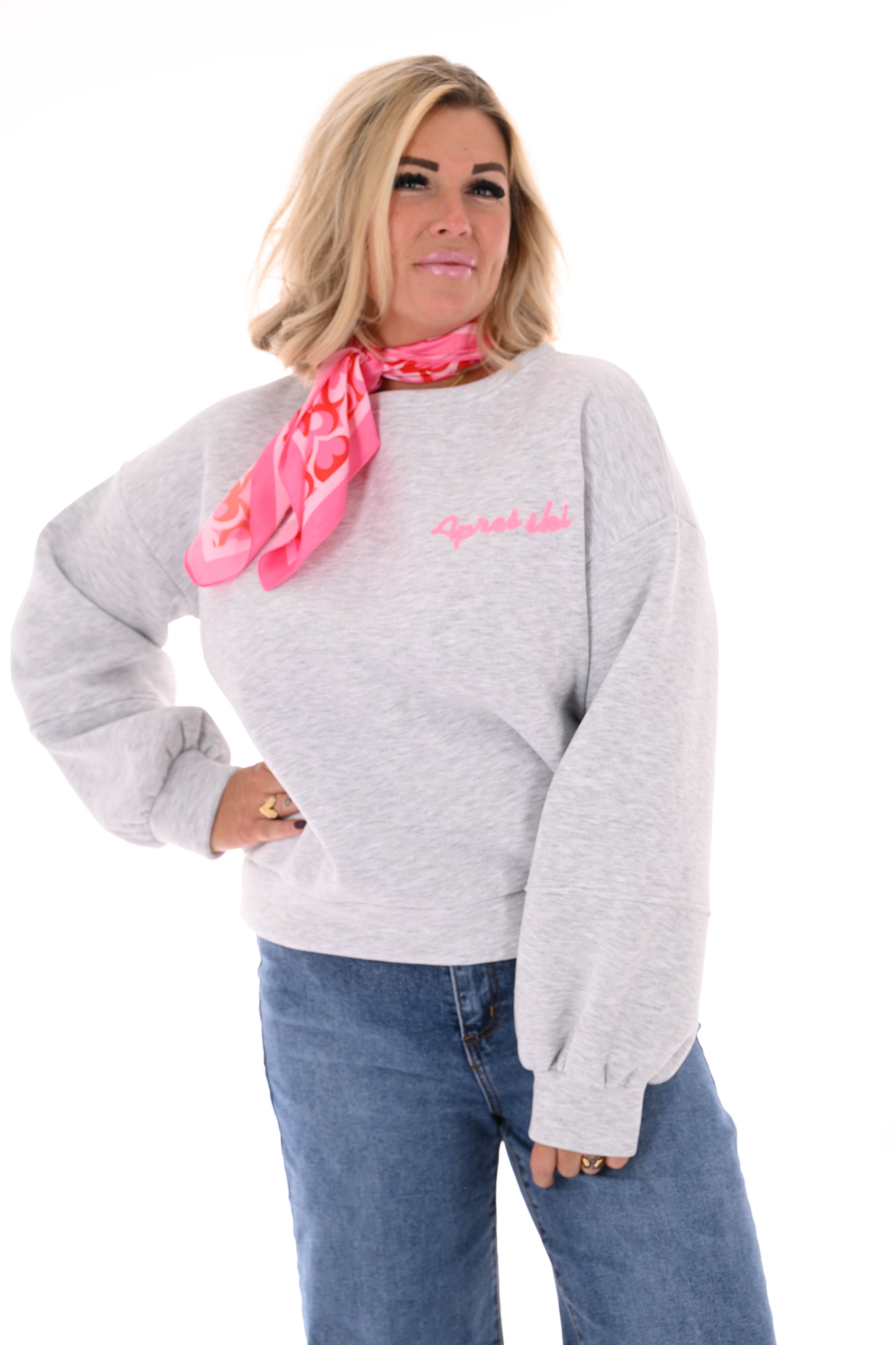 Sweater hart apres ski grijs