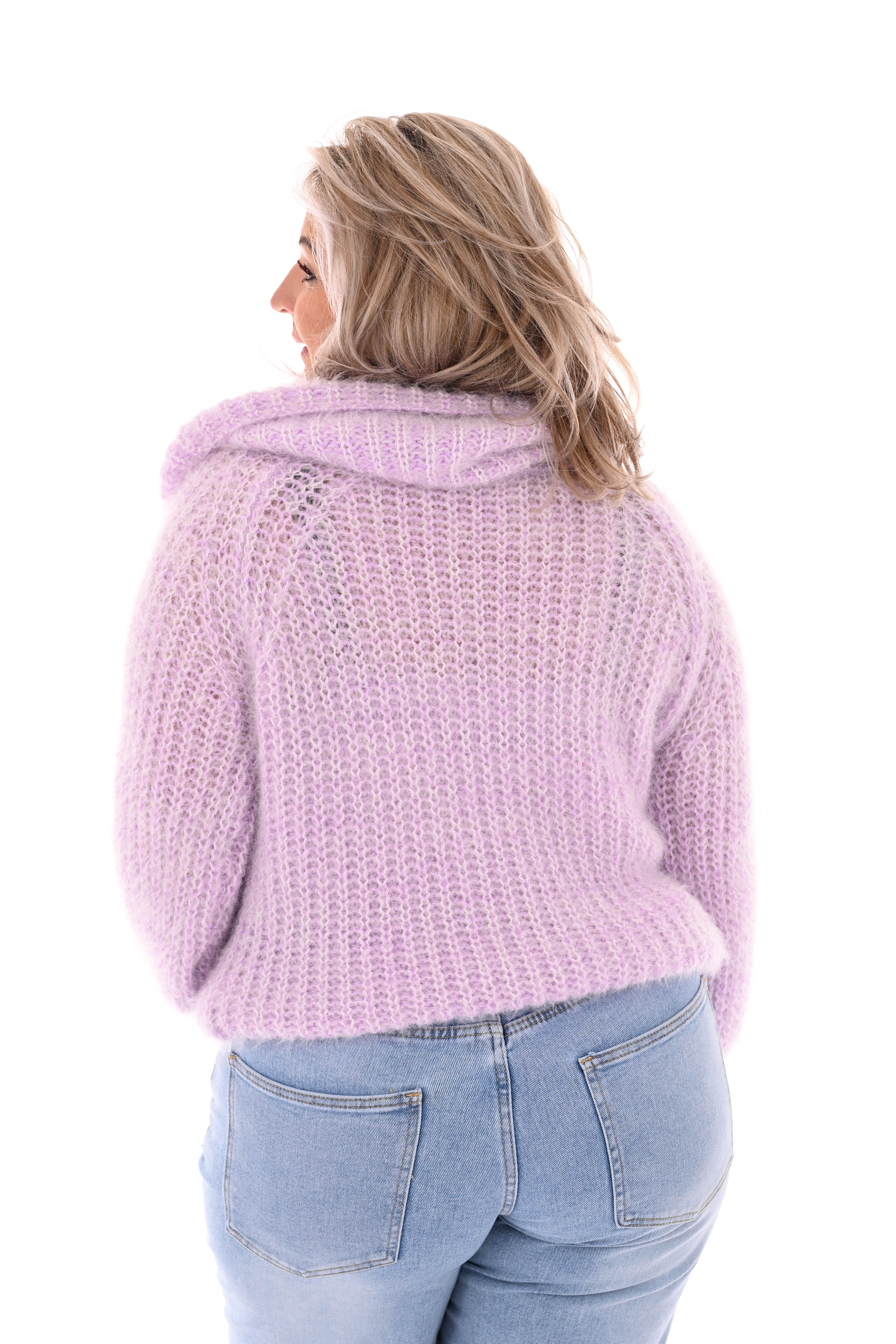 Off-shoulder trui lila