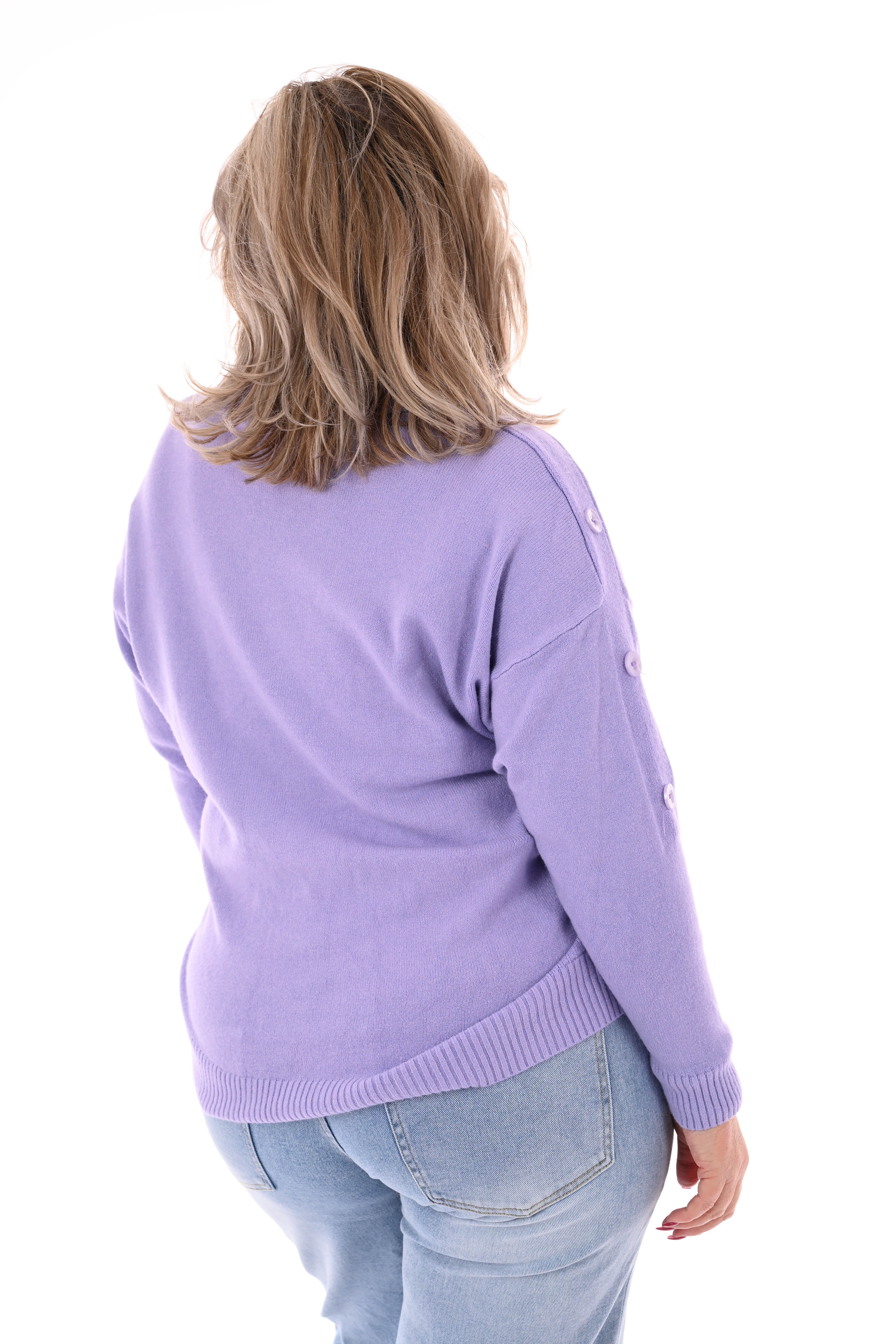 Losse coltrui met knopen lila