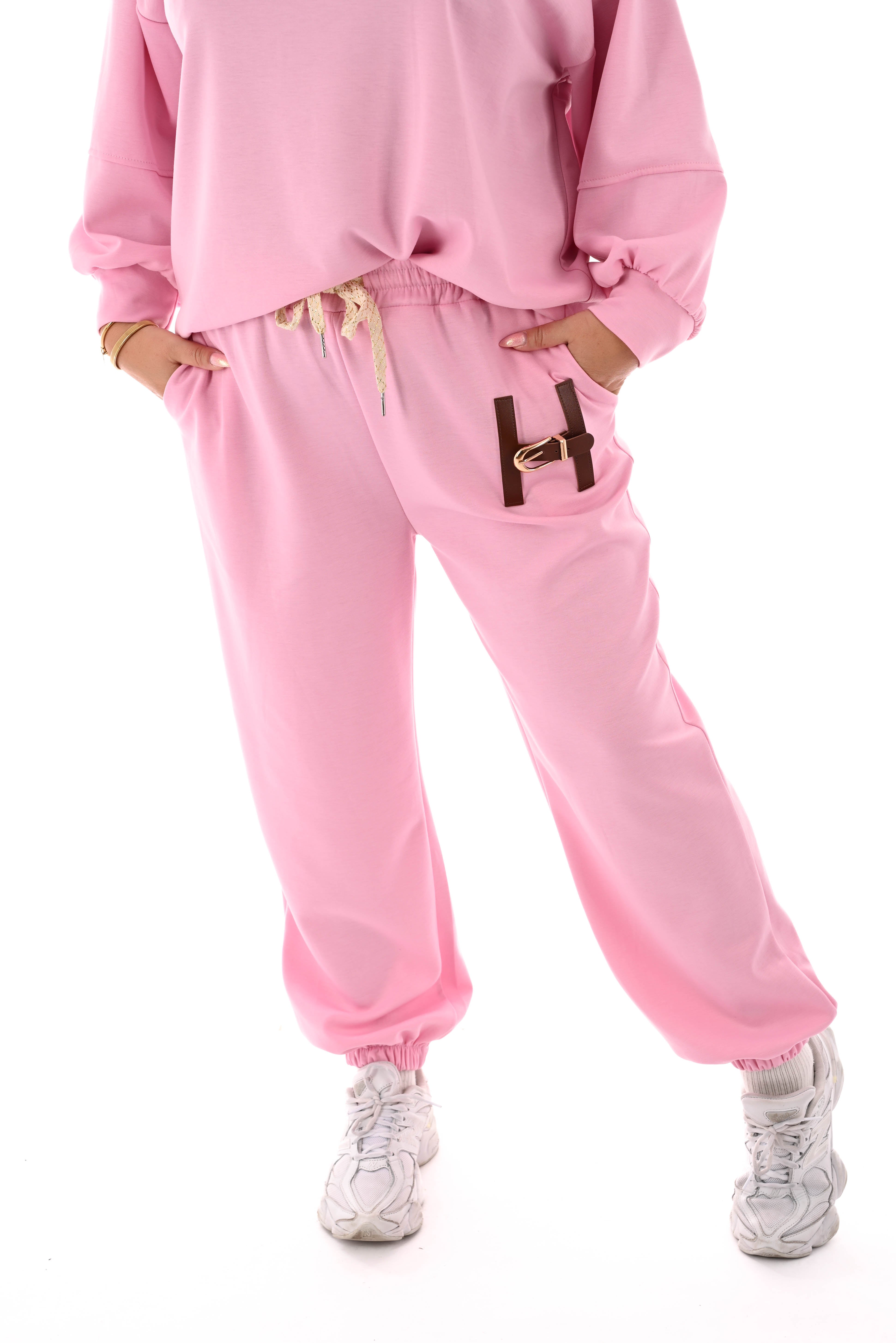 Tweedelig joggingspak H lichtroze