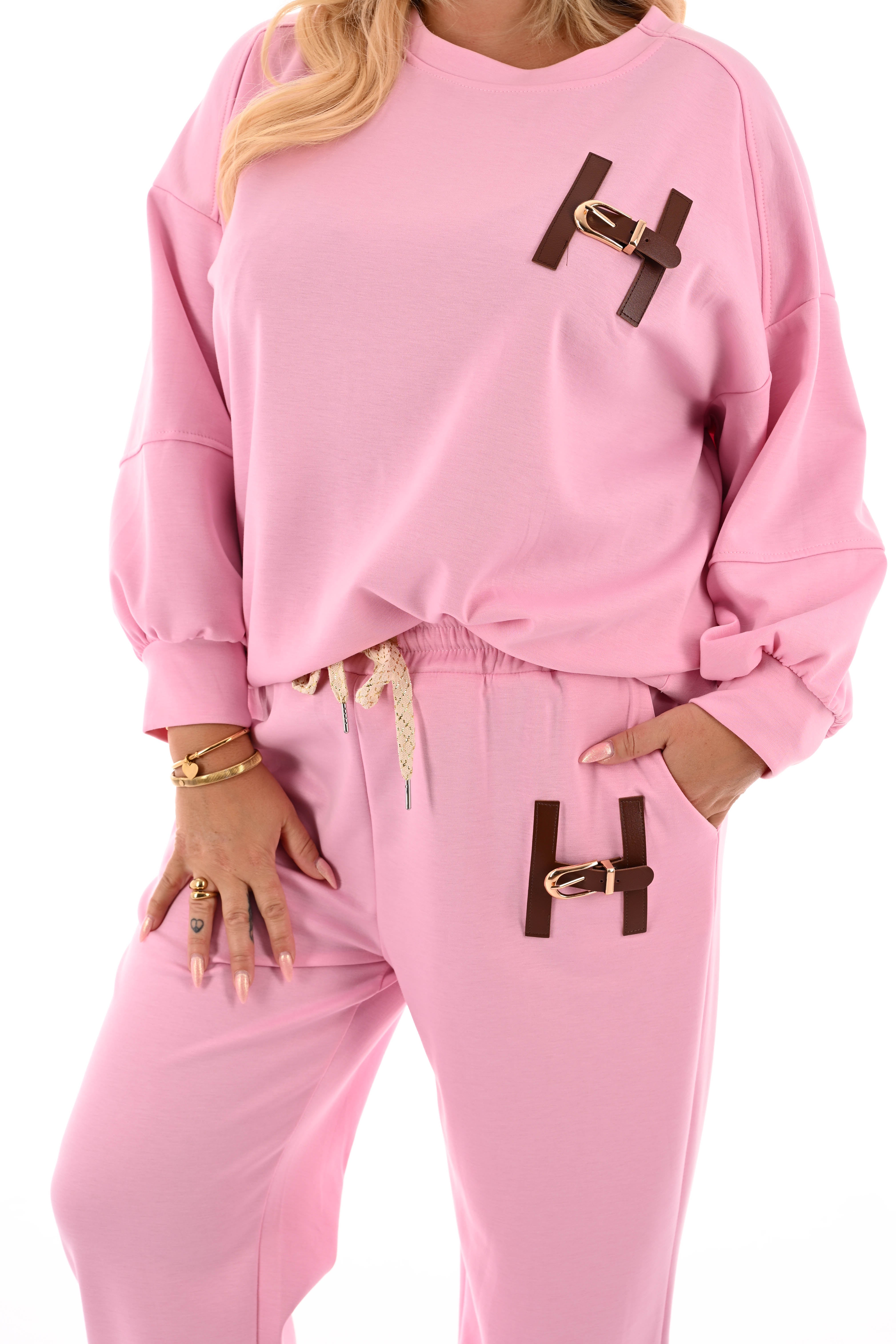 Tweedelig joggingspak H lichtroze