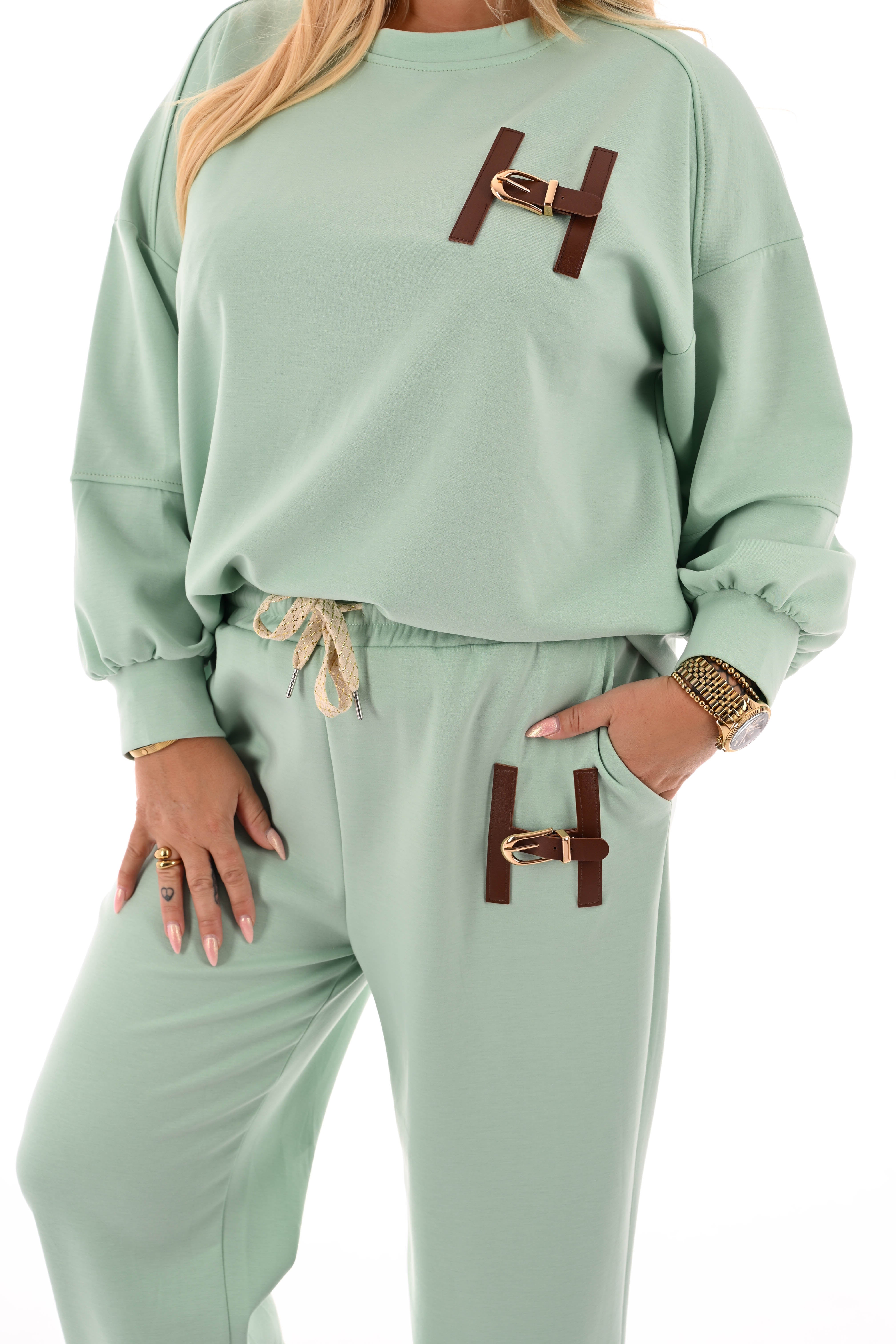 Tweedelig joggingspak H lichtgroen