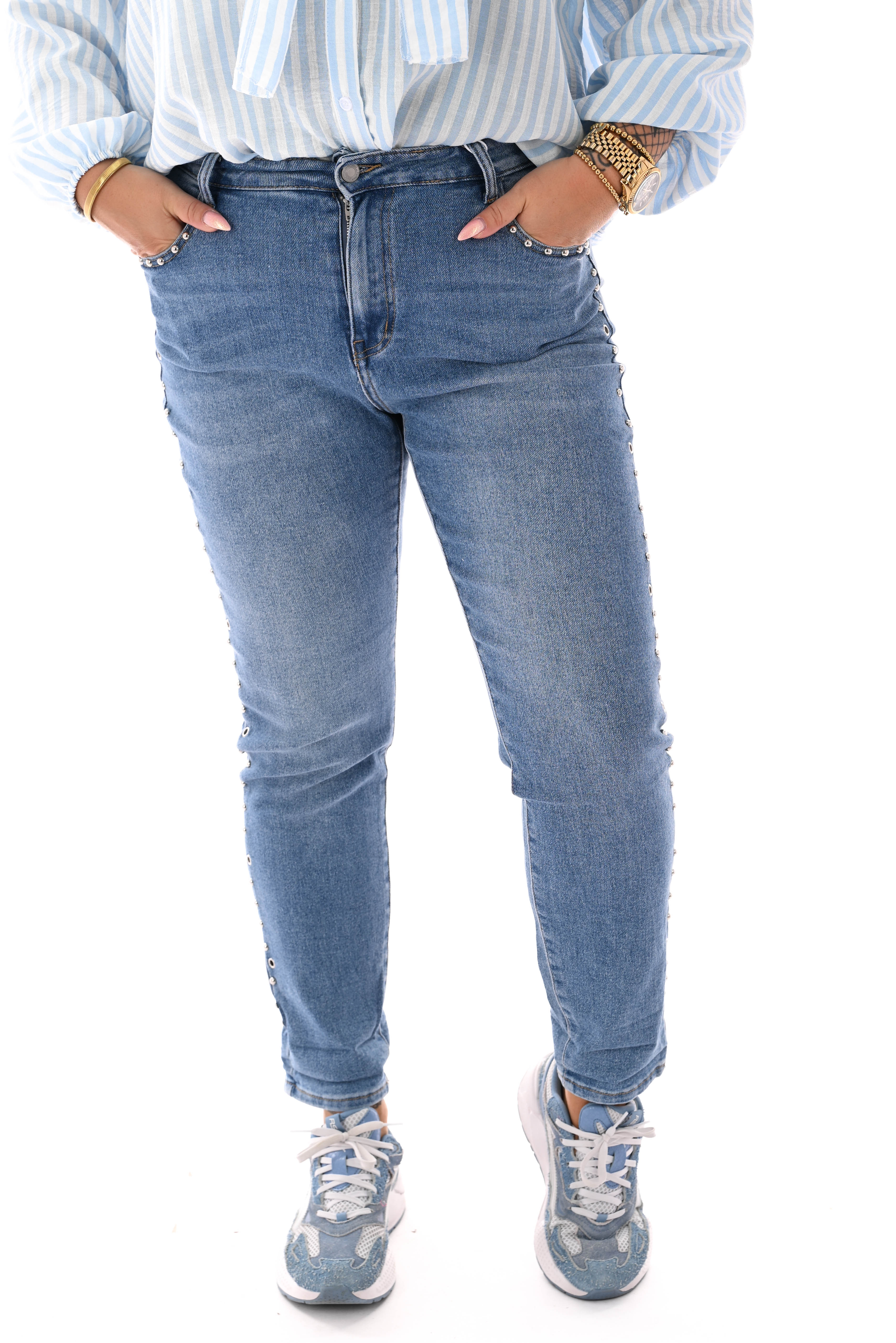 Redberry mom fit studs blauw