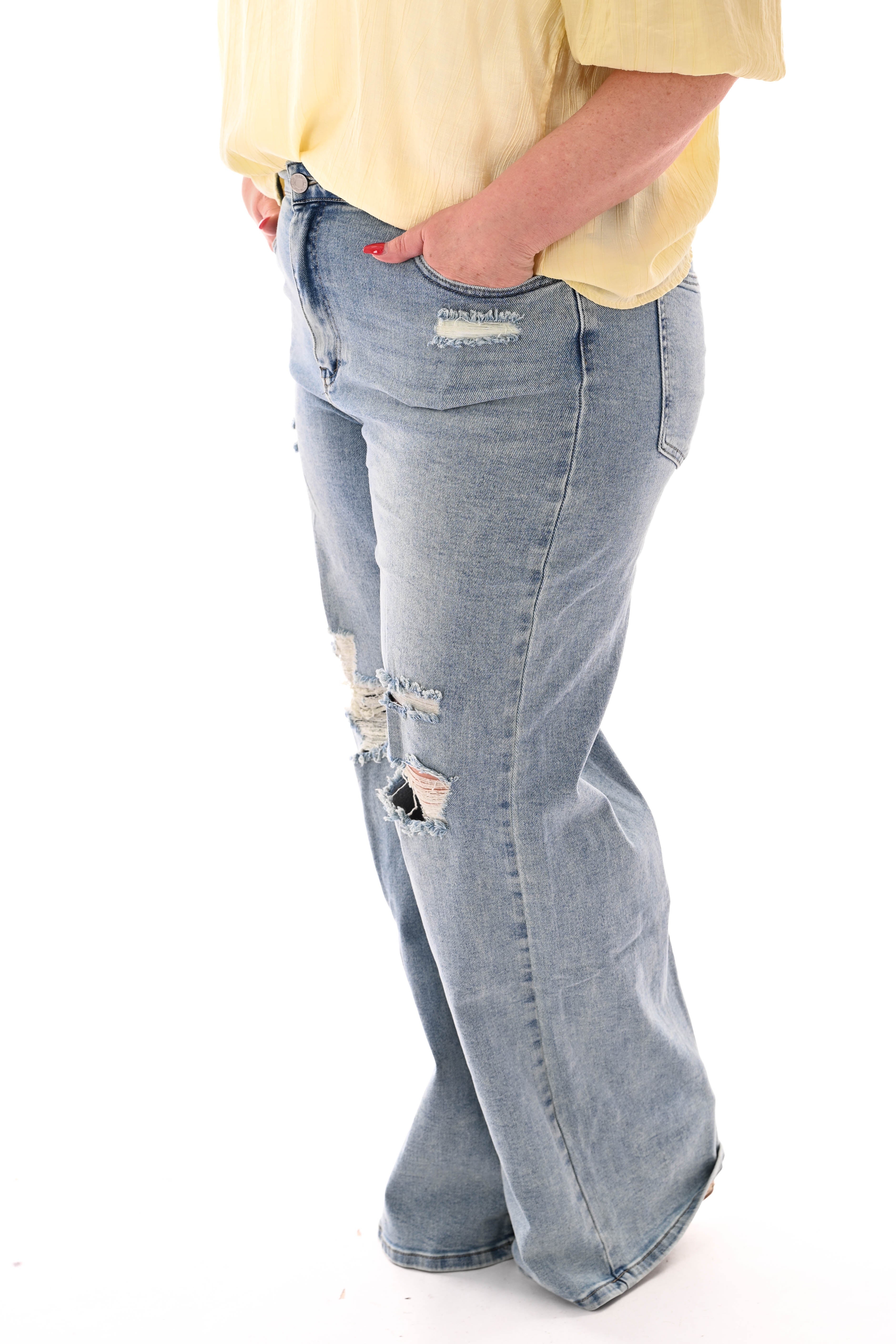 Laulia jeans dadfit blauw