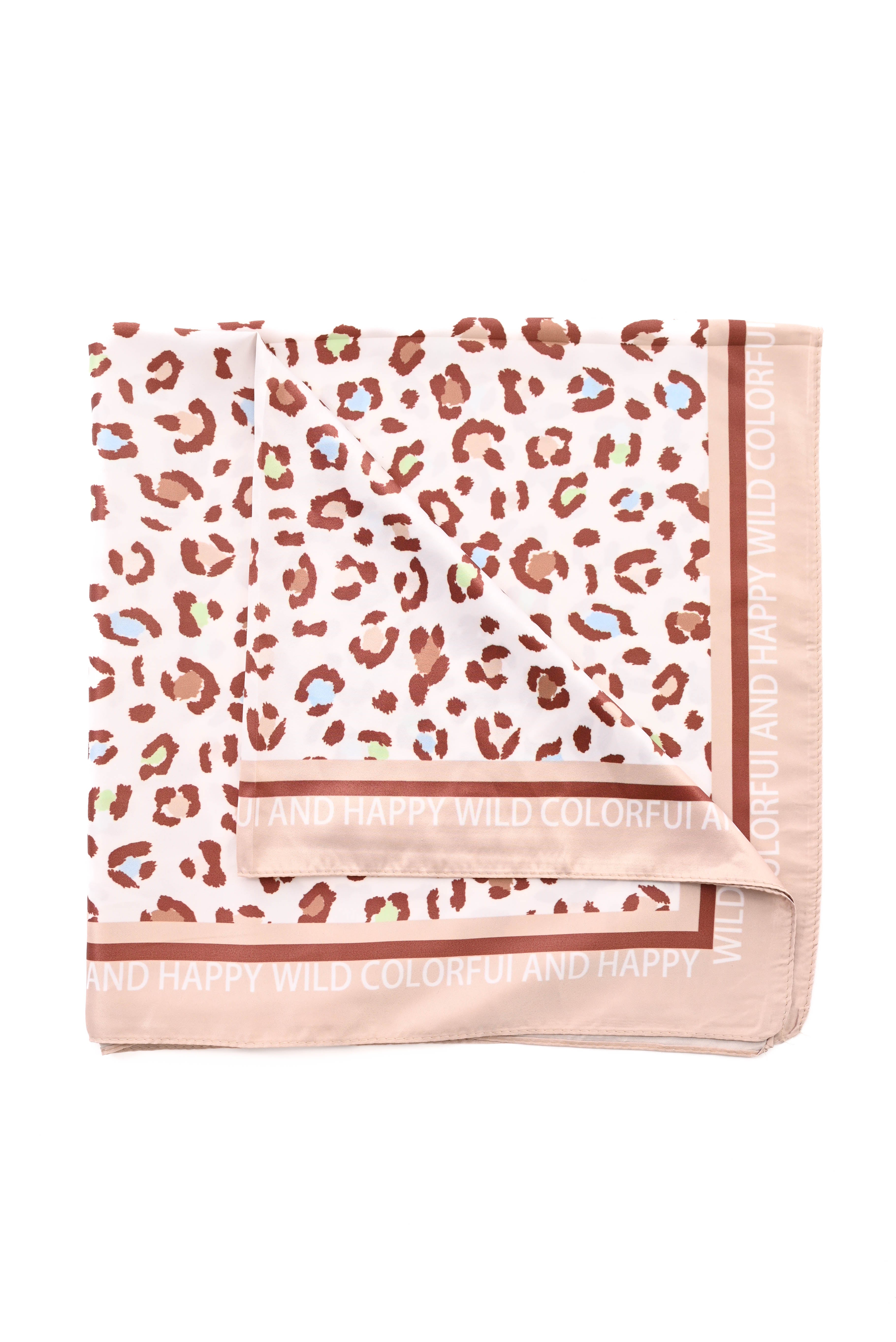 Kort sjaaltje panterprint beige