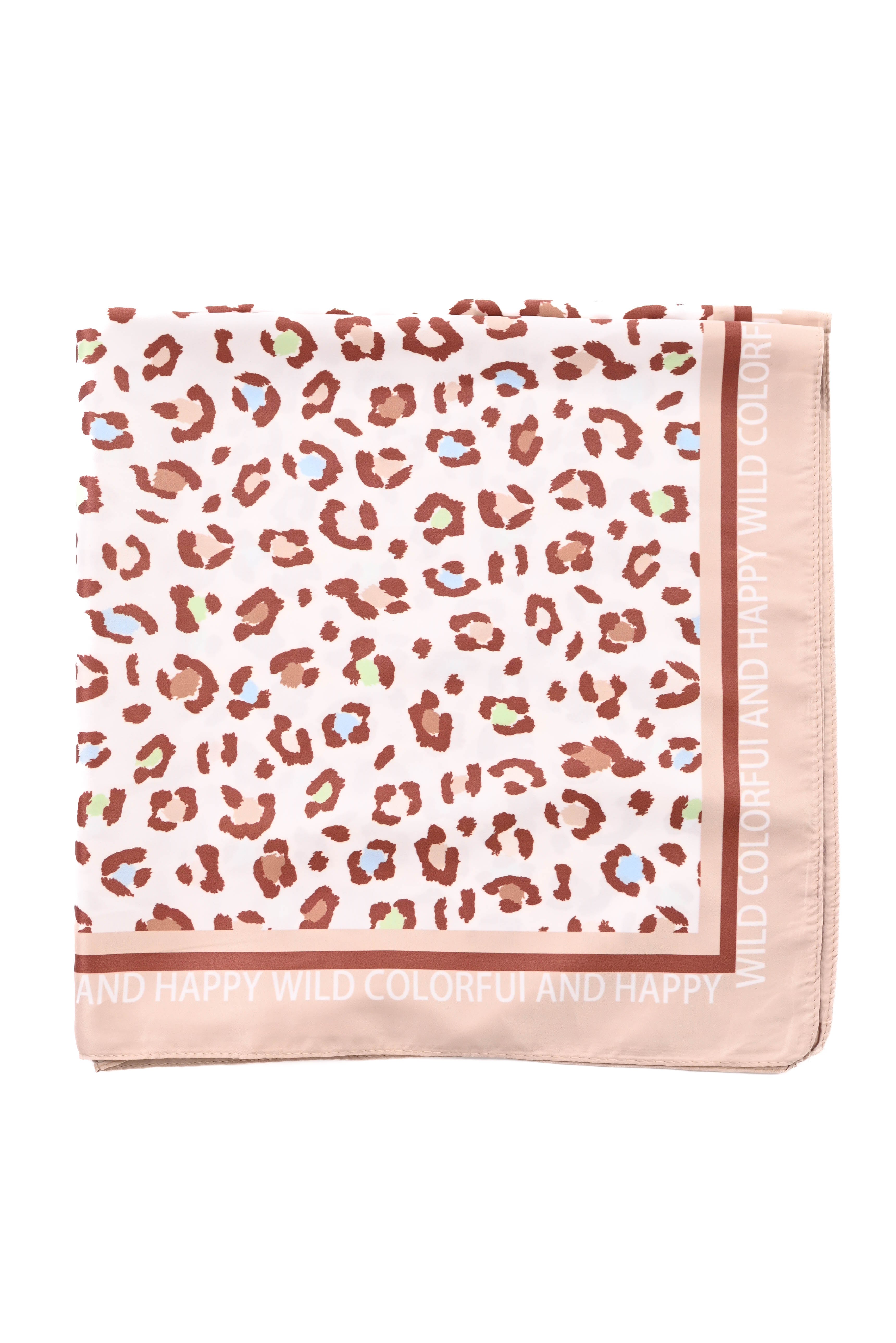Kort sjaaltje panterprint beige
