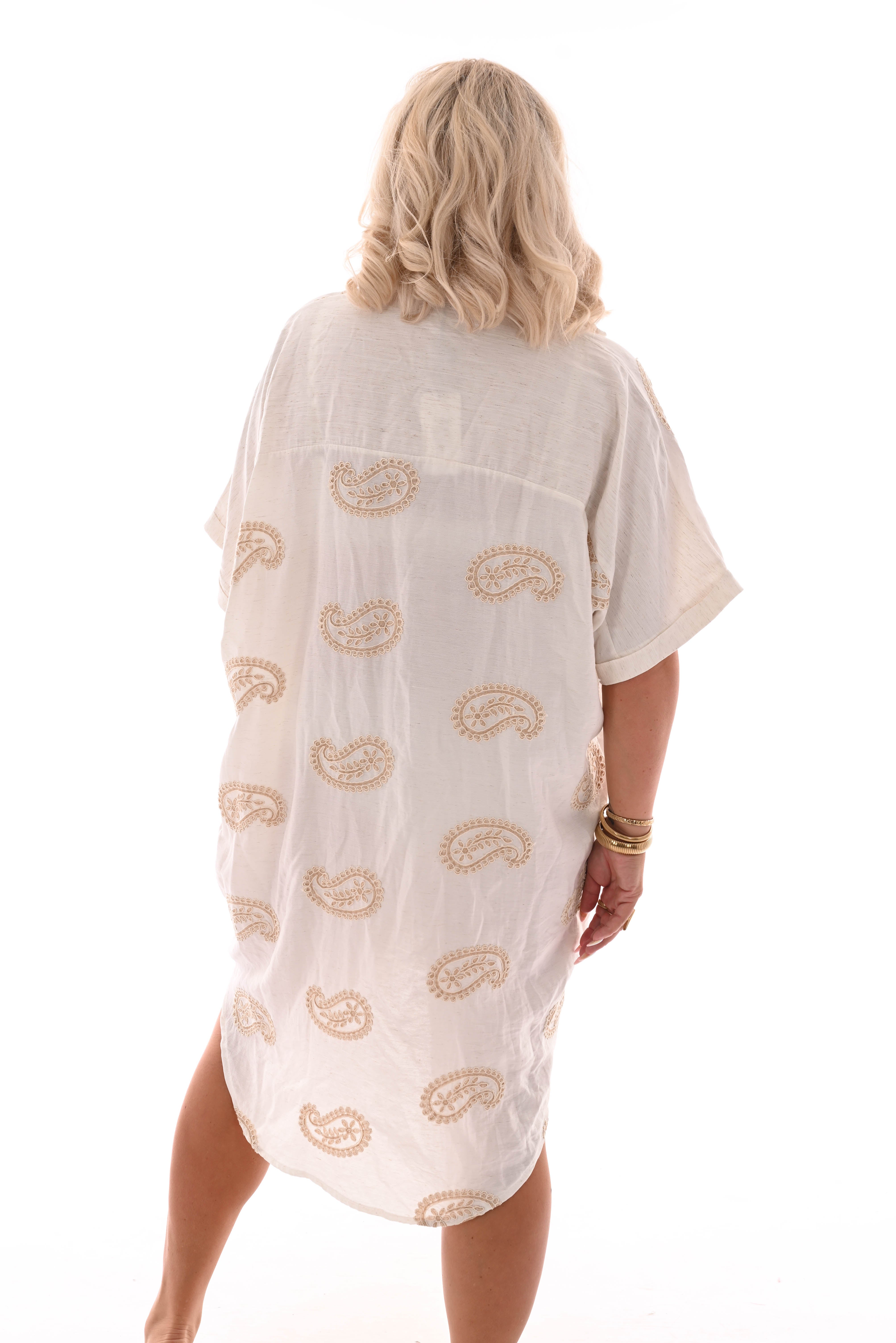 Lange blouse paisley creme
