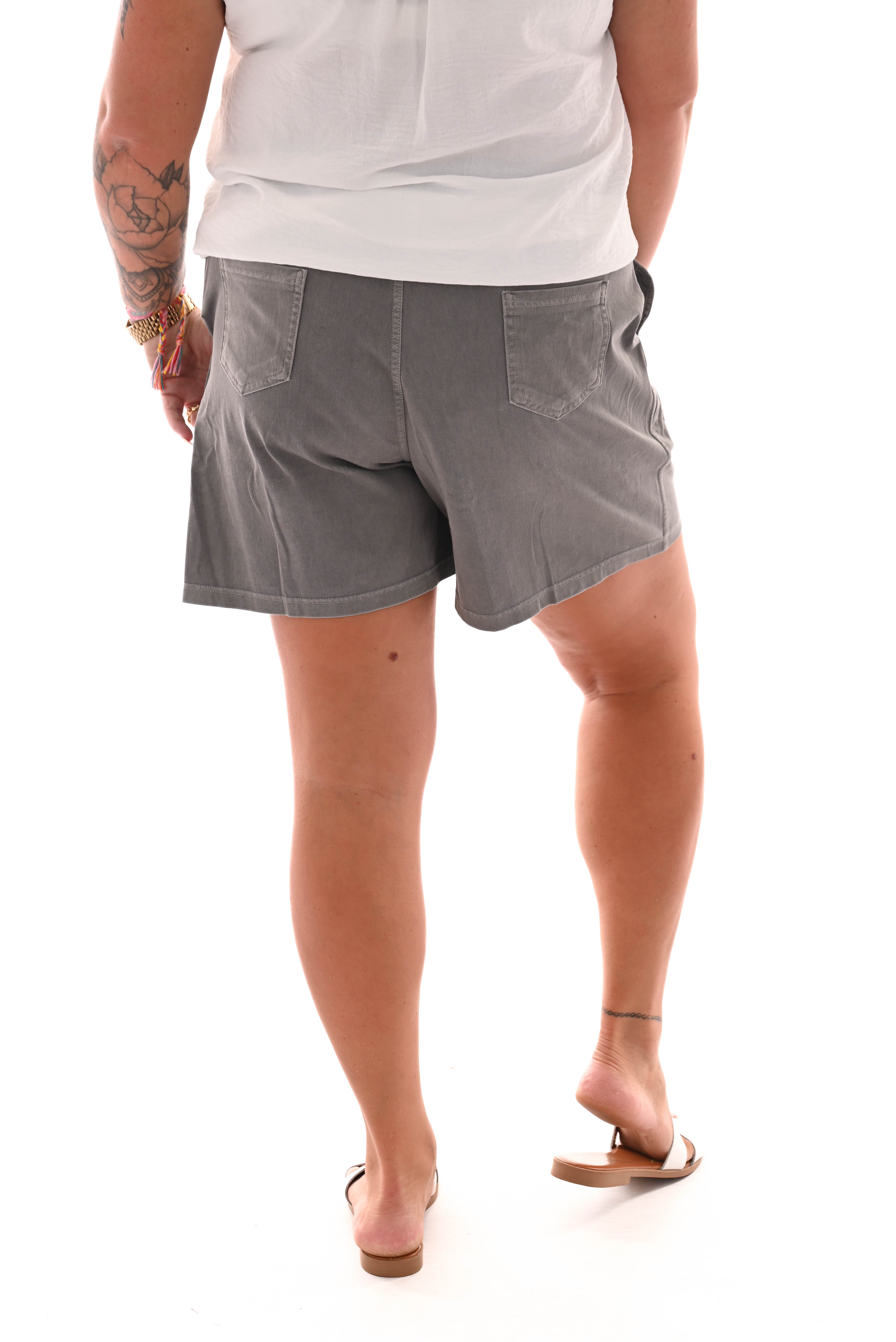 Short elastieken band grijs