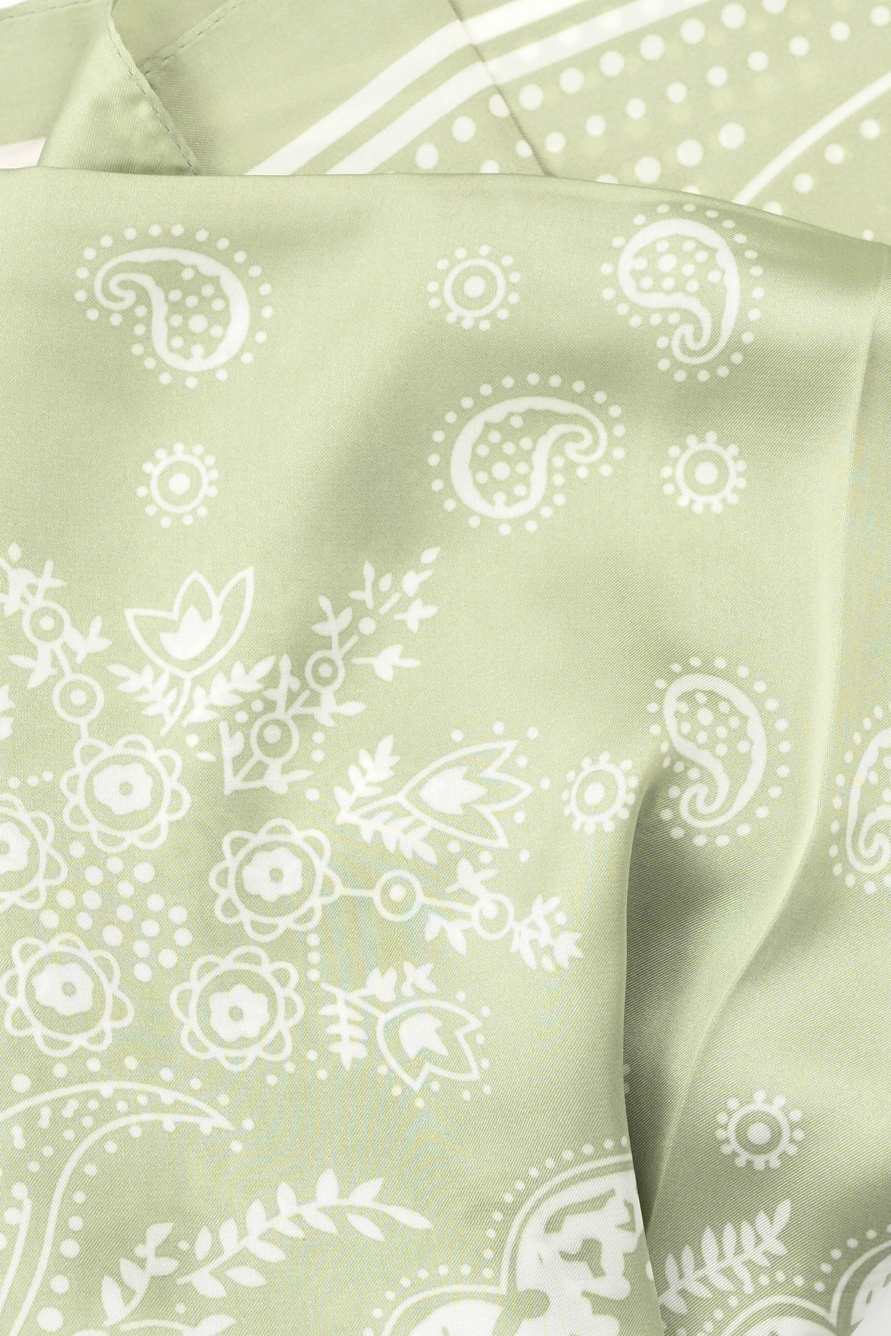 Kort sjaaltje paisley lichtgroen