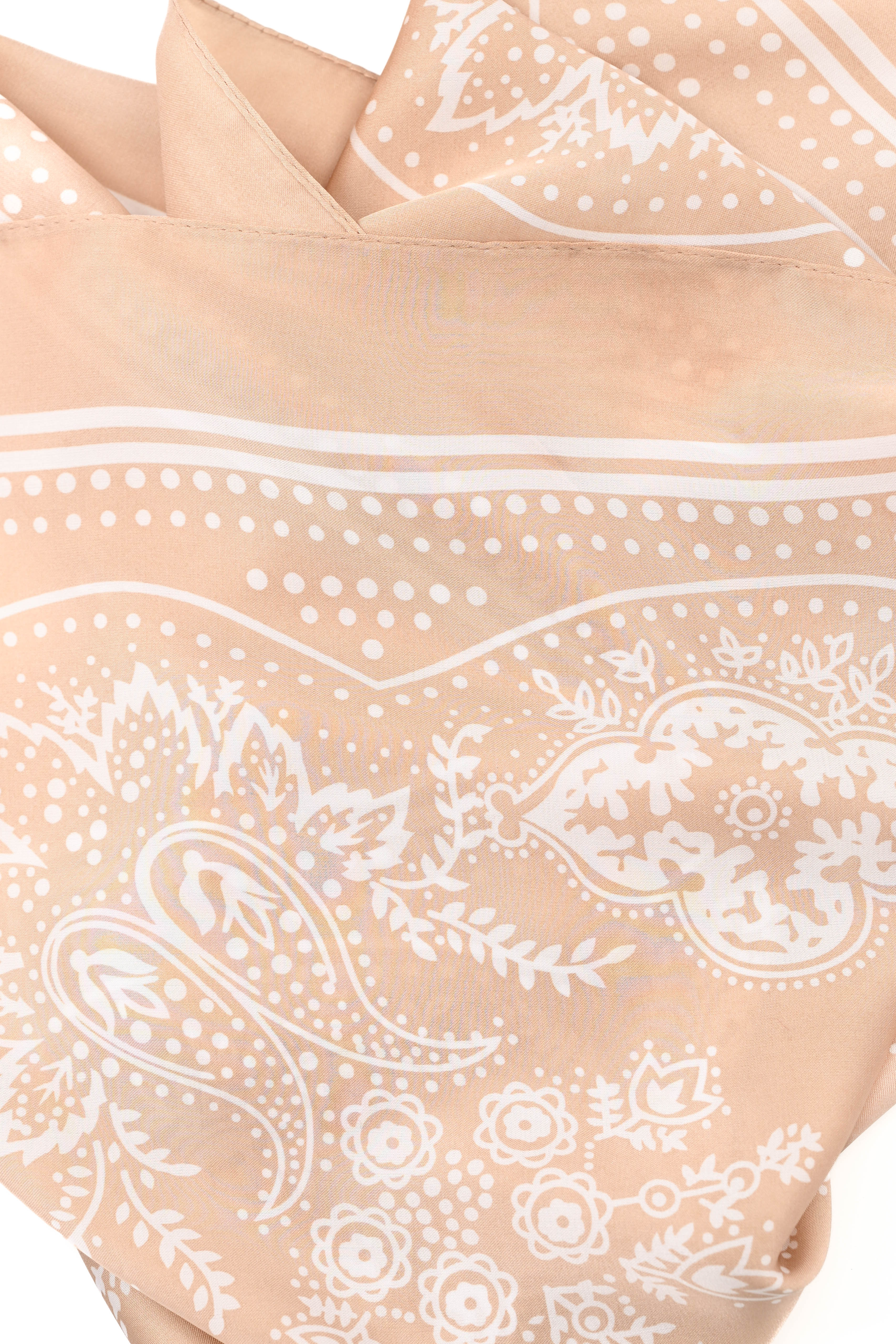 Kort sjaaltje paisley lichtbruin