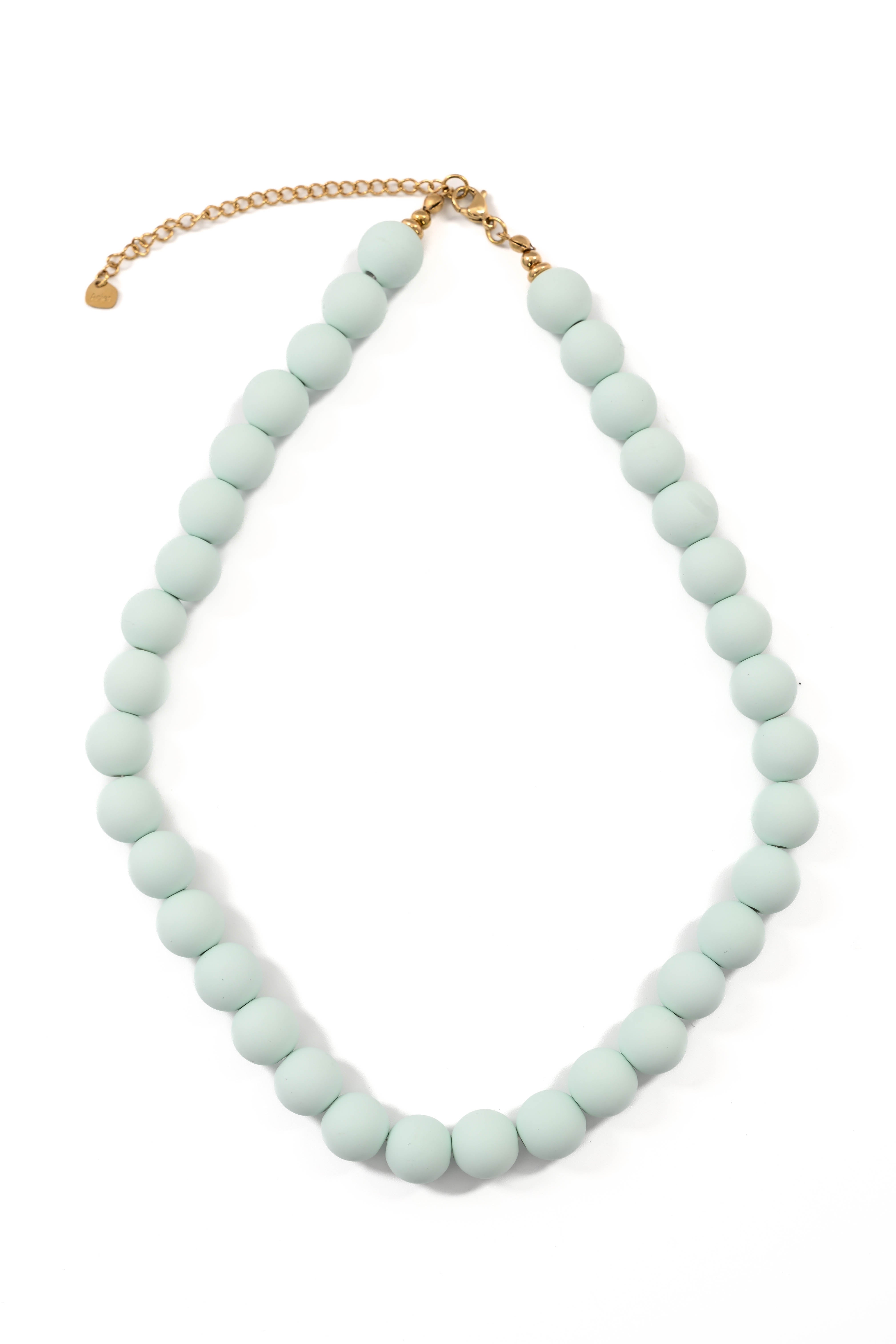 Ketting kralen lichtblauw