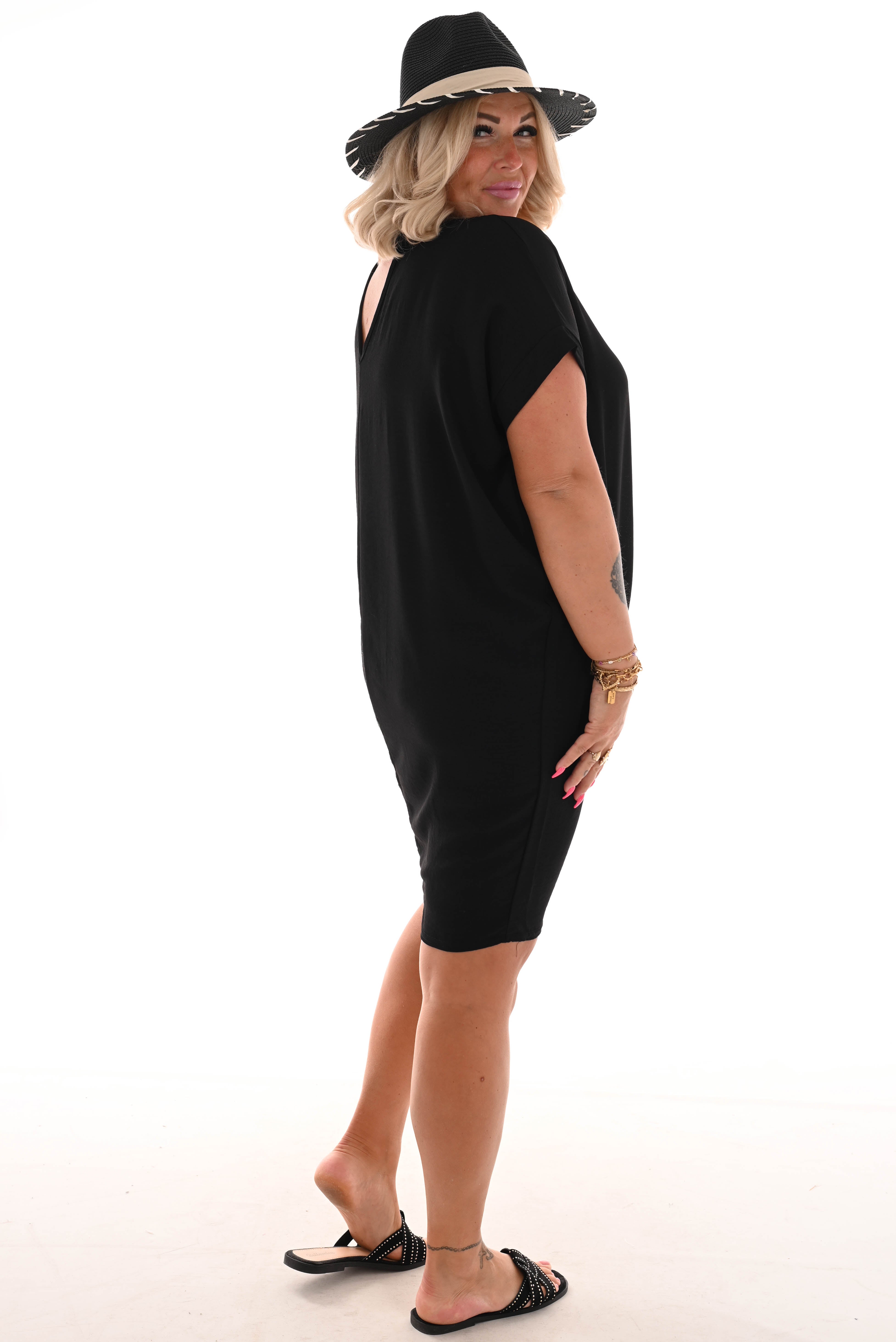 Tuniek v-rug uni zwart