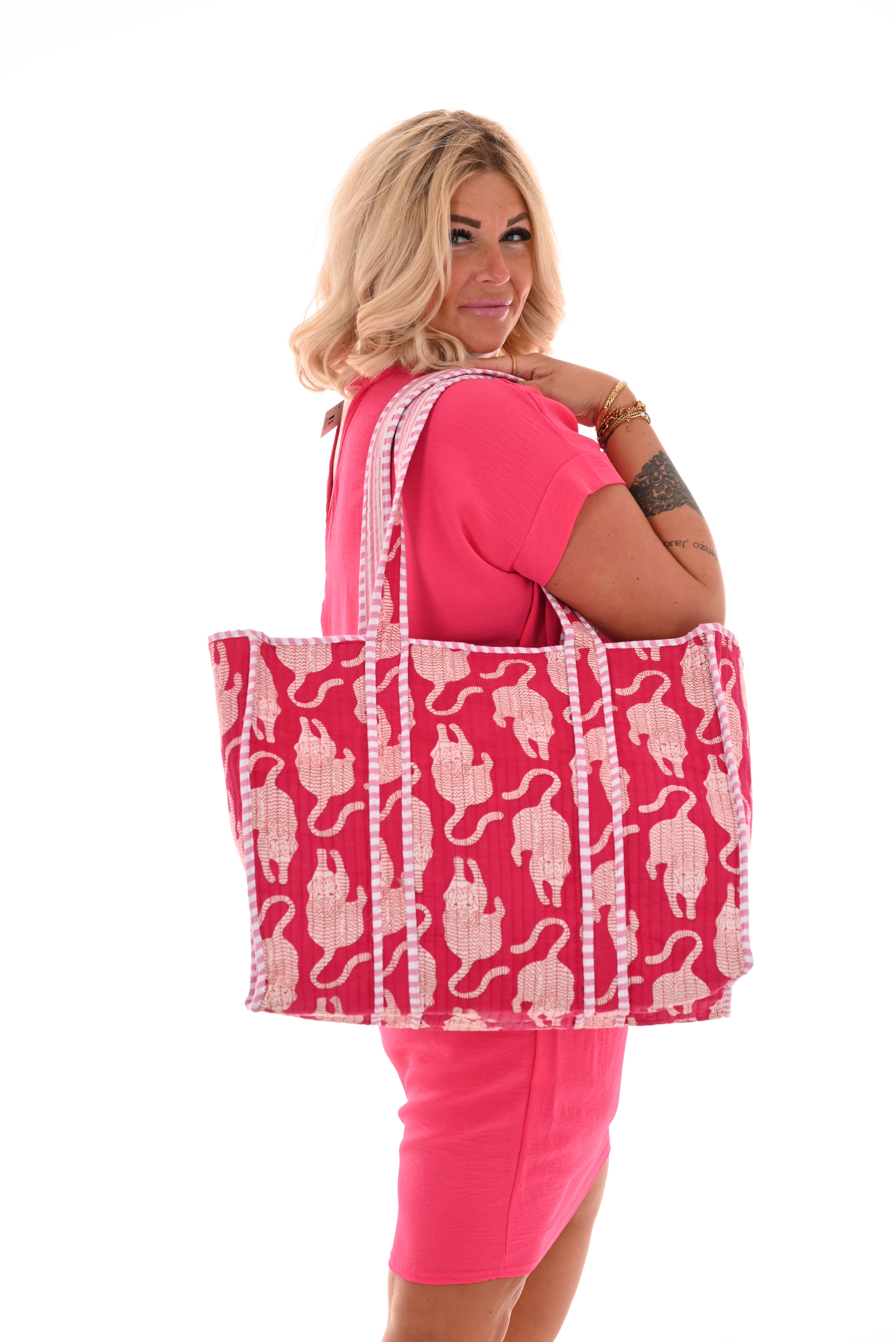 Tuniek v-rug uni fuchsia