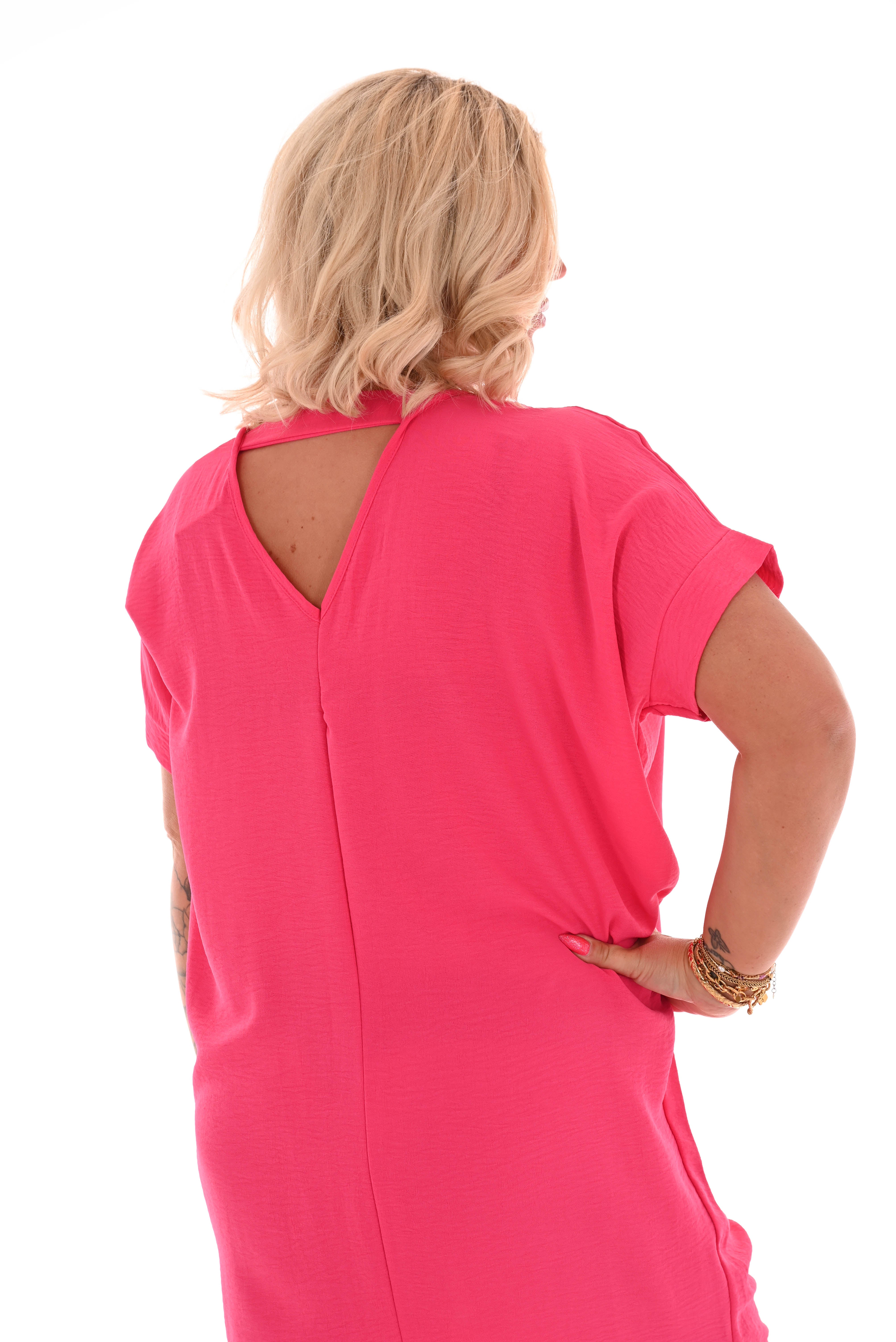 Tuniek v-rug uni fuchsia