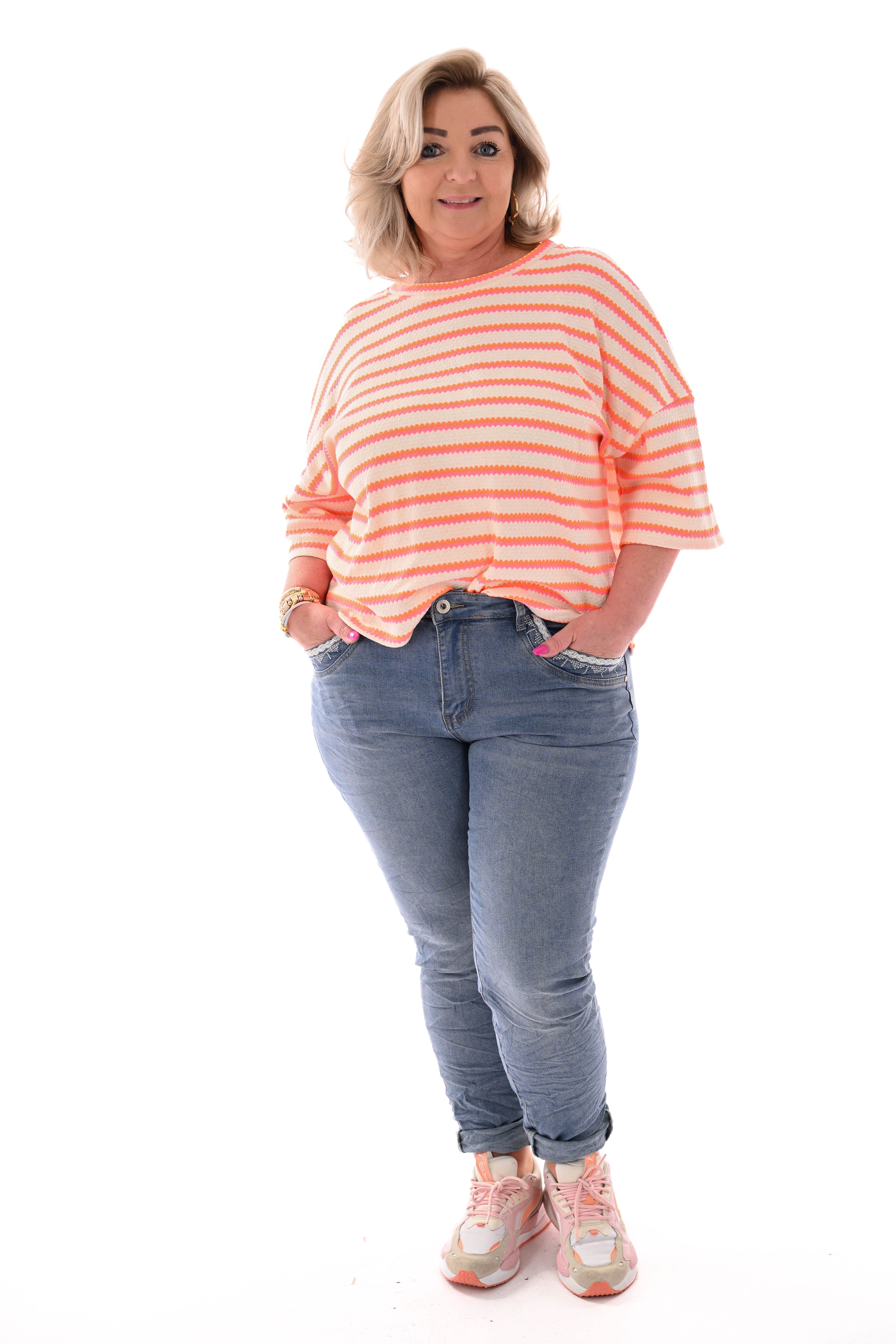 Karostar baggy jeans boho donkerblauw