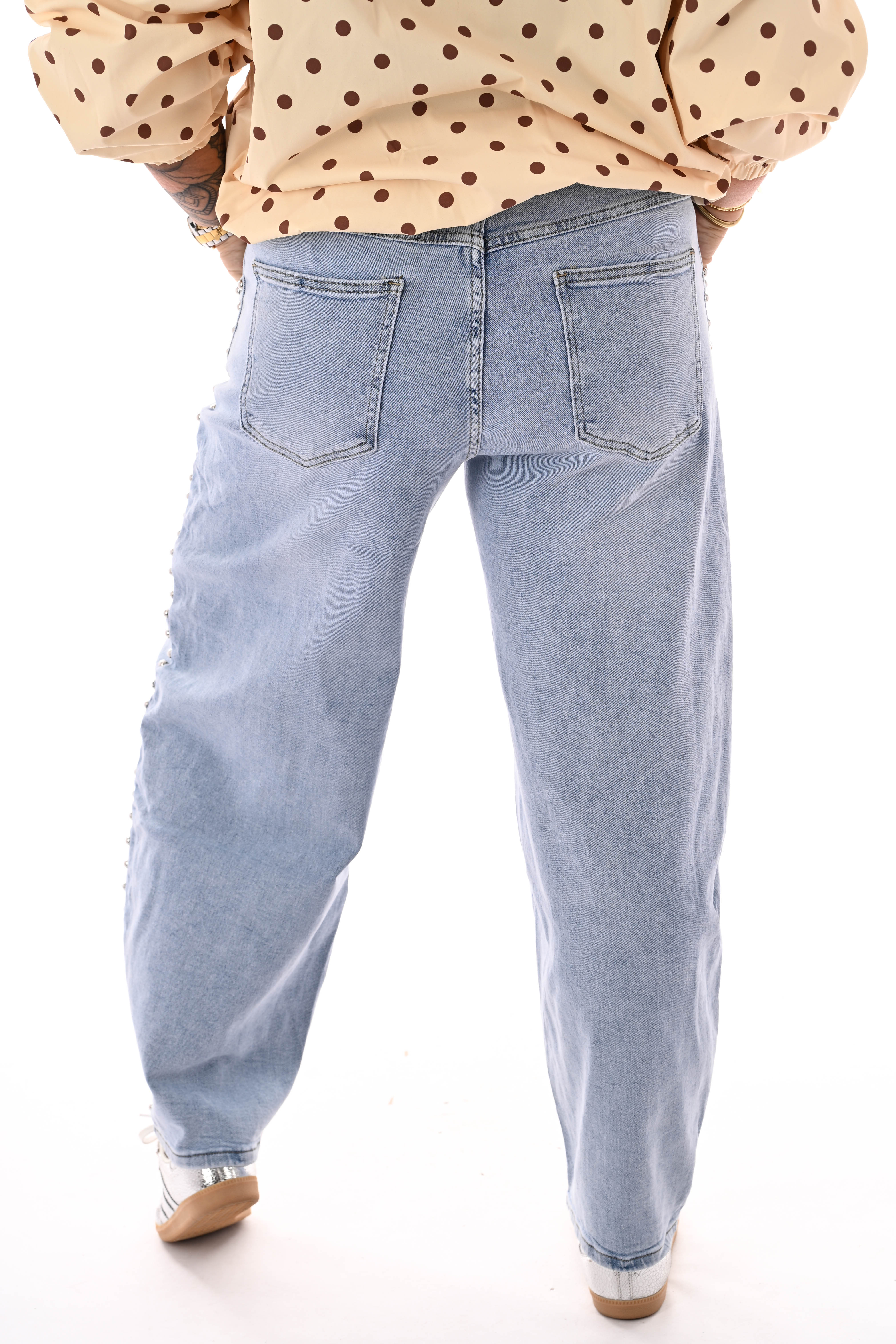 Laulia ballon jeans studs lichtblauw