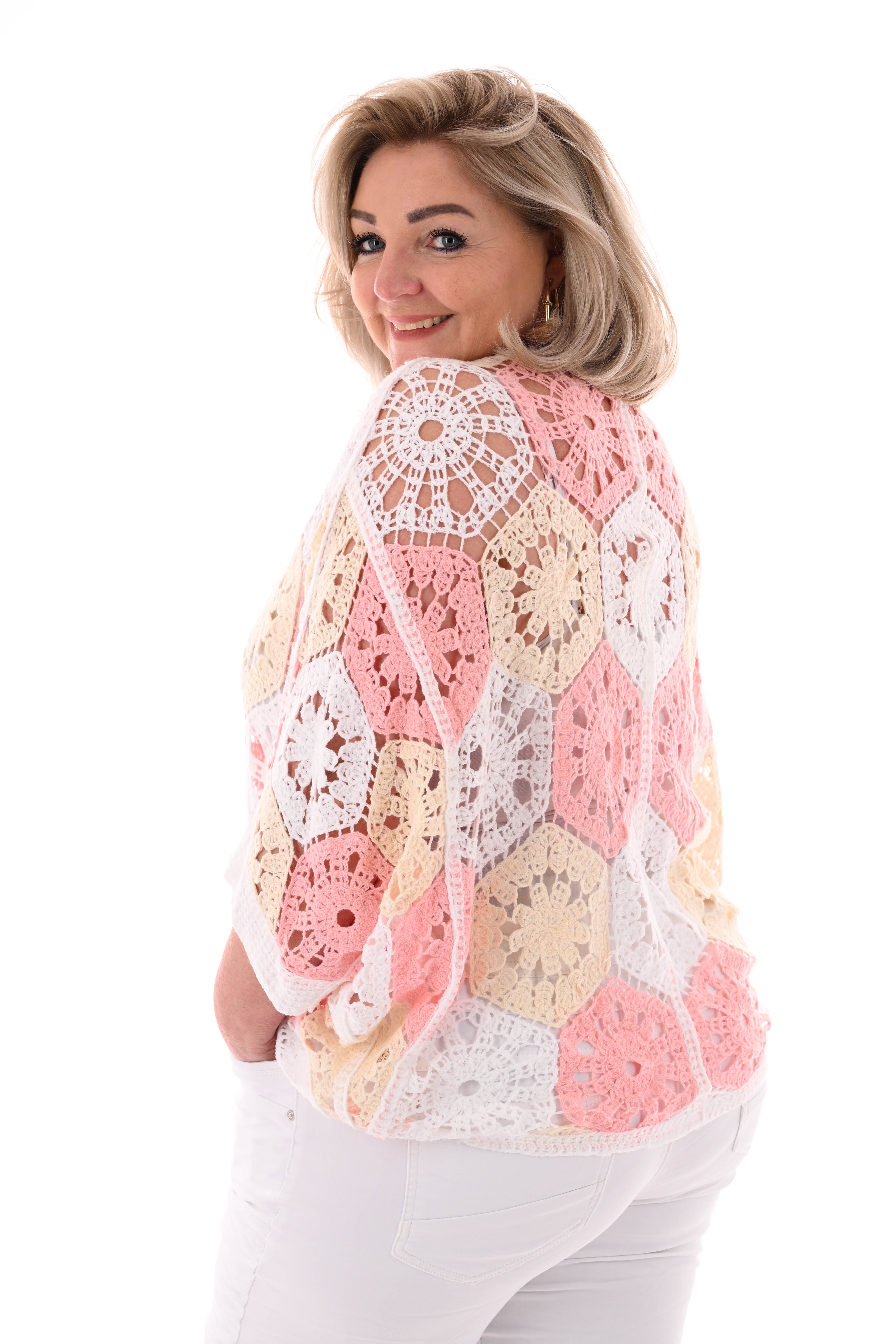 Boho hexagon vestje lichtroze