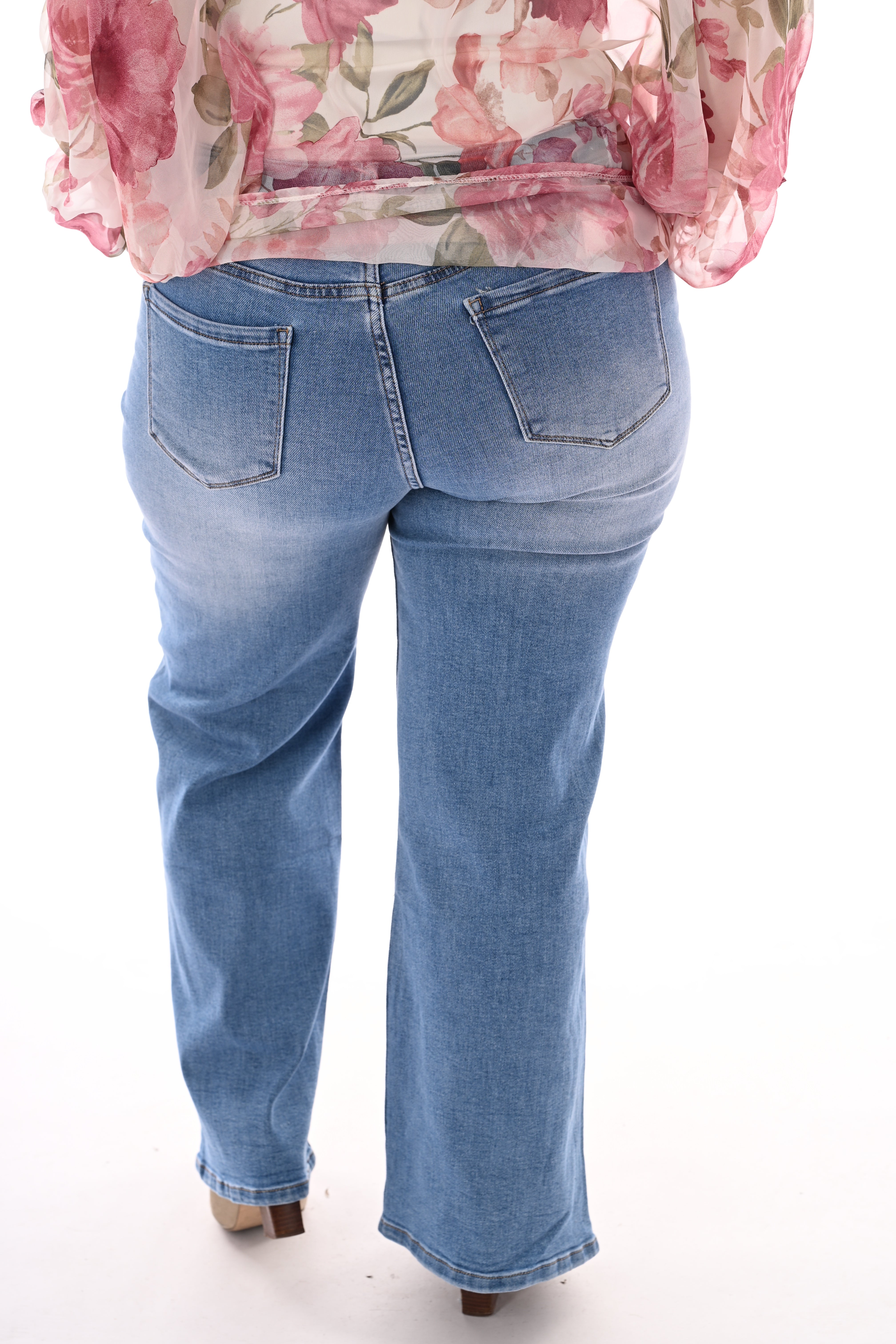 G-smack wide leg met split jeansblauw