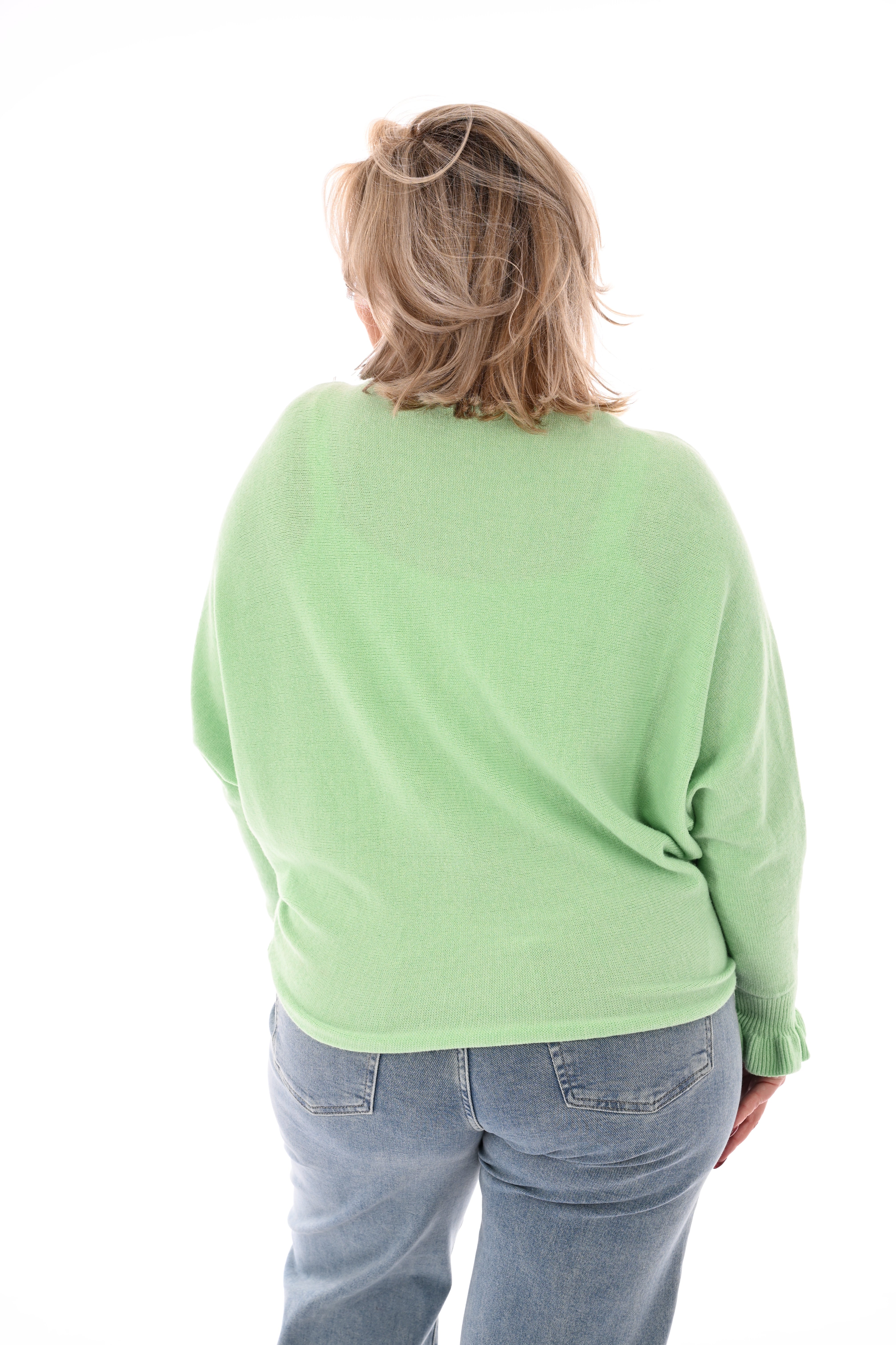 Vleermuis trui roezelmouwen mintgroen