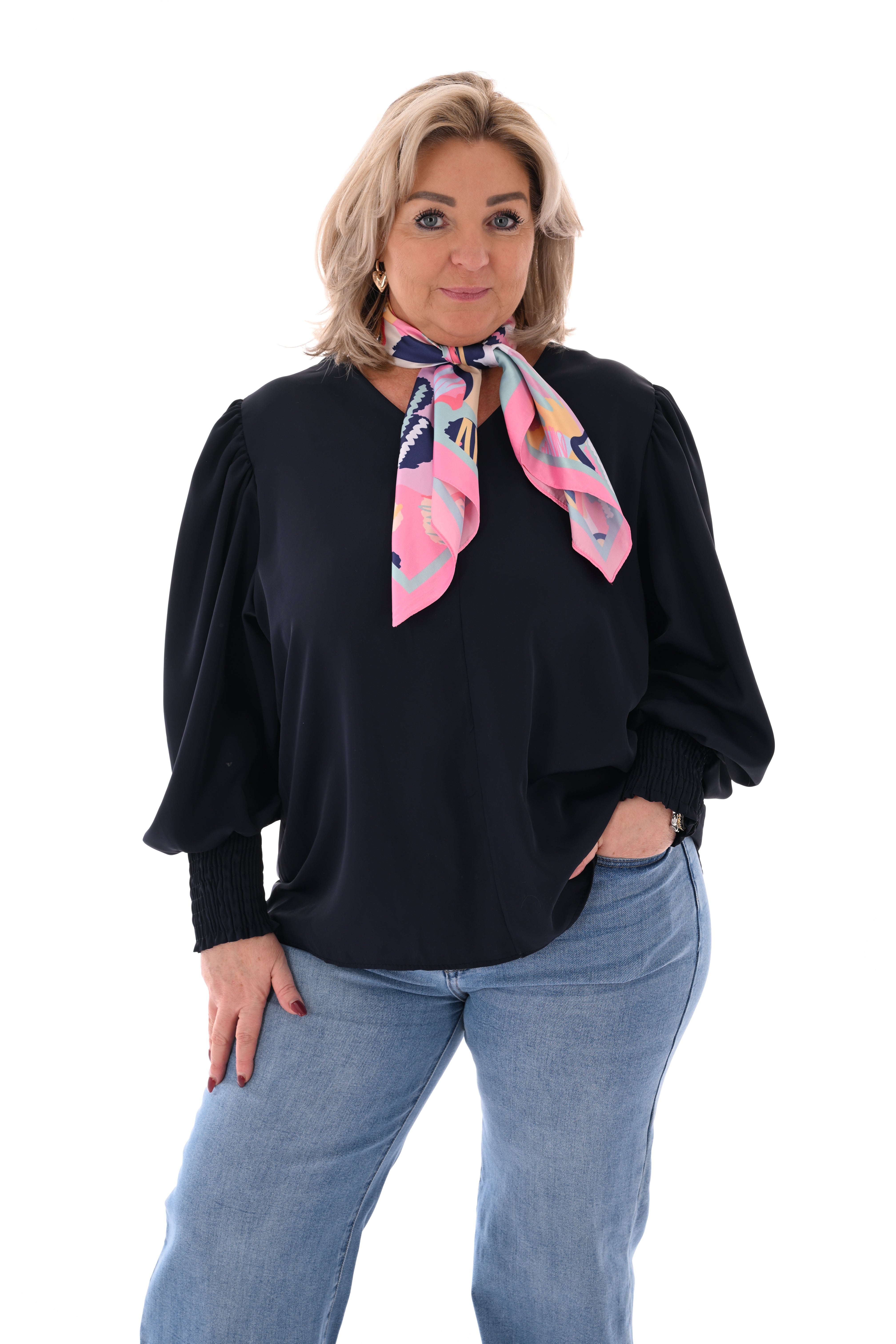 Kort sjaaltje art heart roze