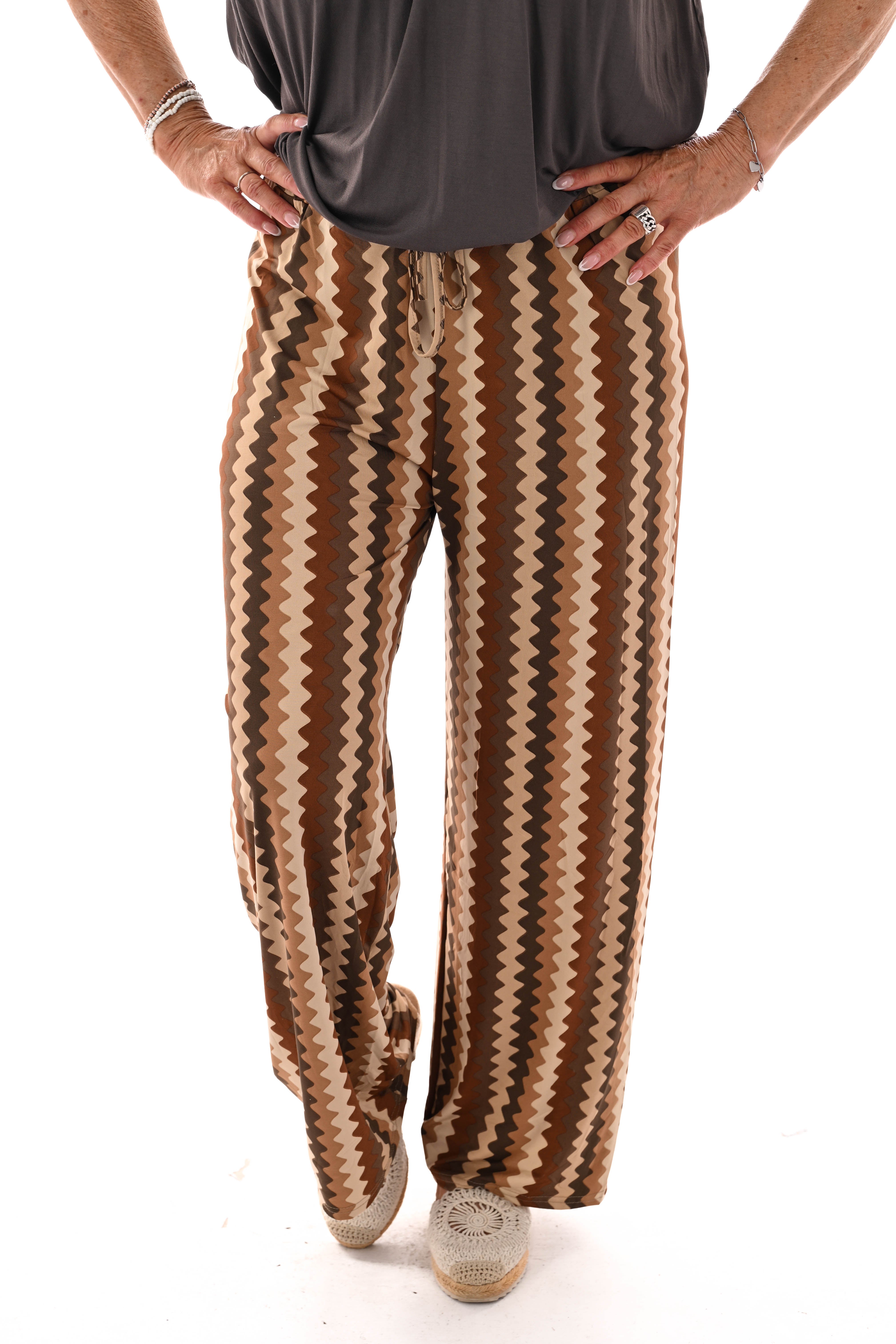 Broek zigzag bruin