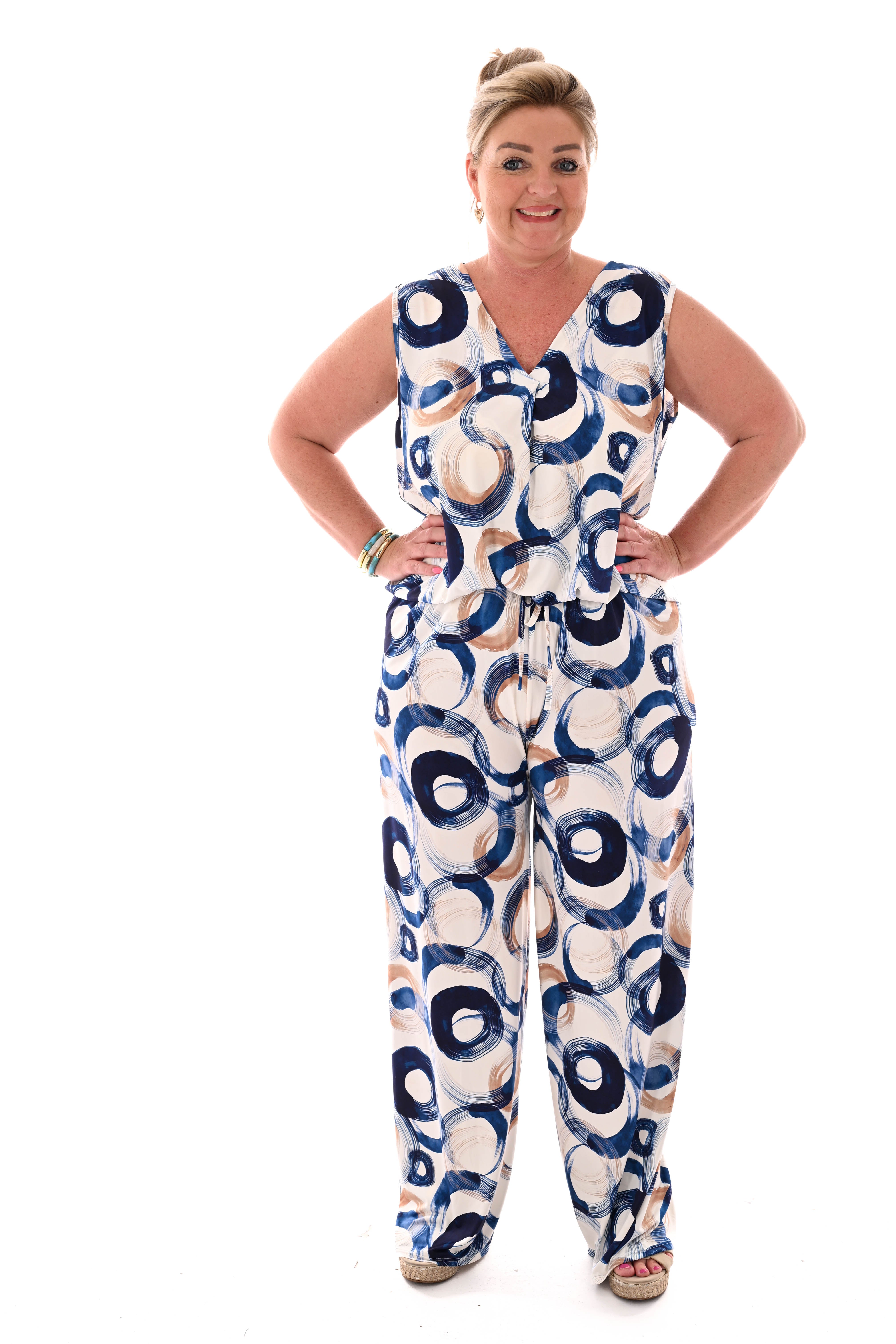 Tweedelig set cirkels marineblauw