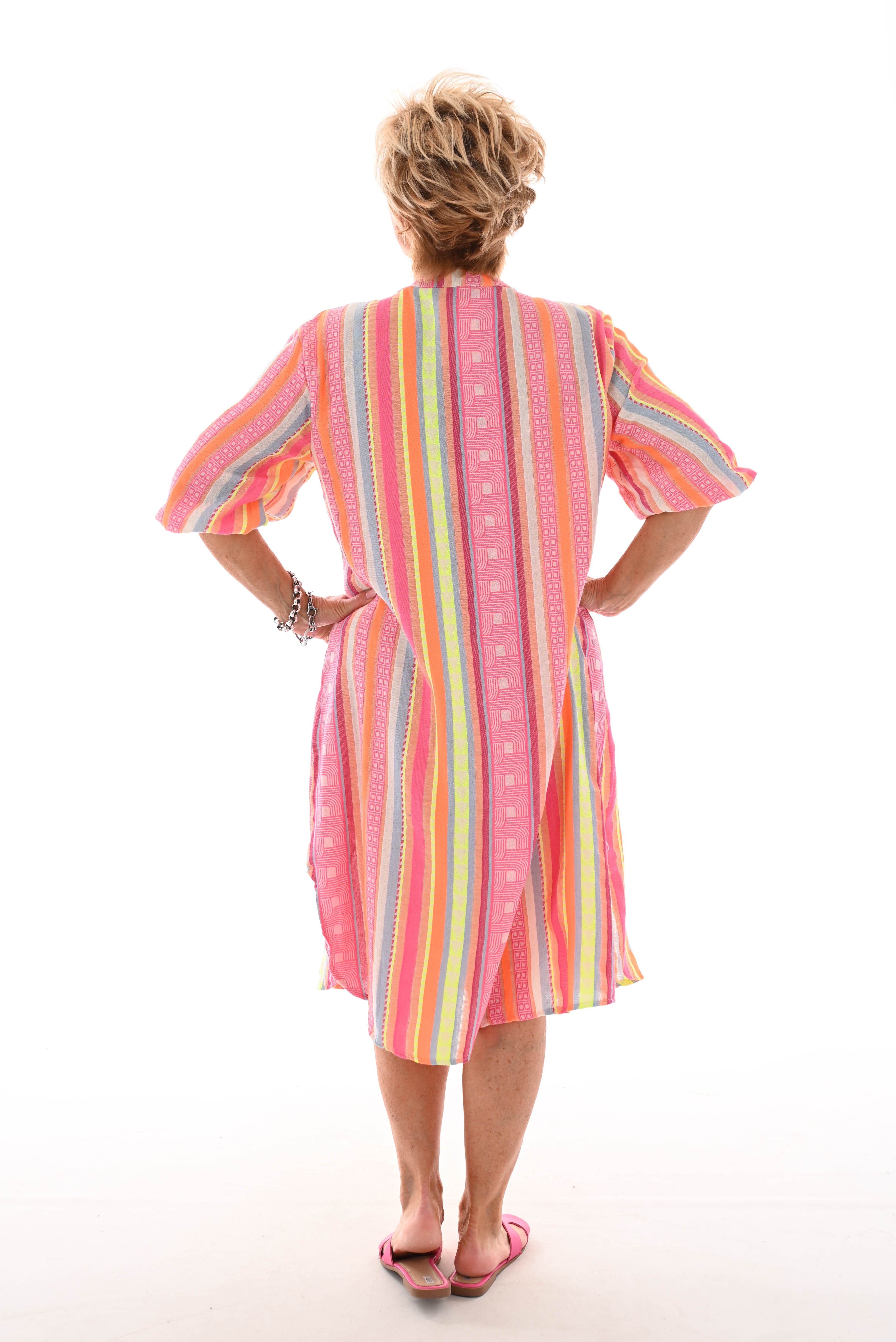 Jurk Aztec roze/oranje