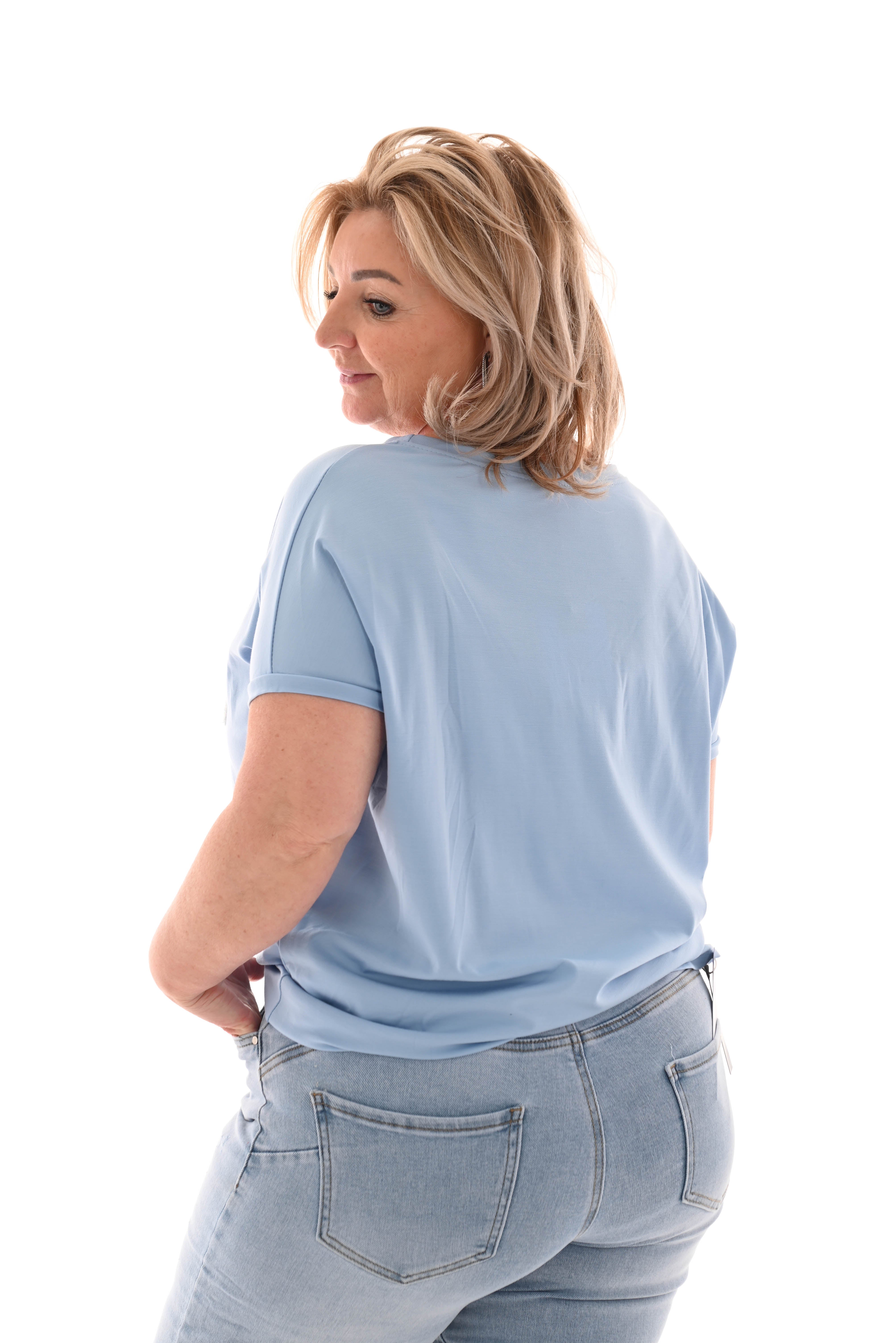 T-shirt teddy amour blauw