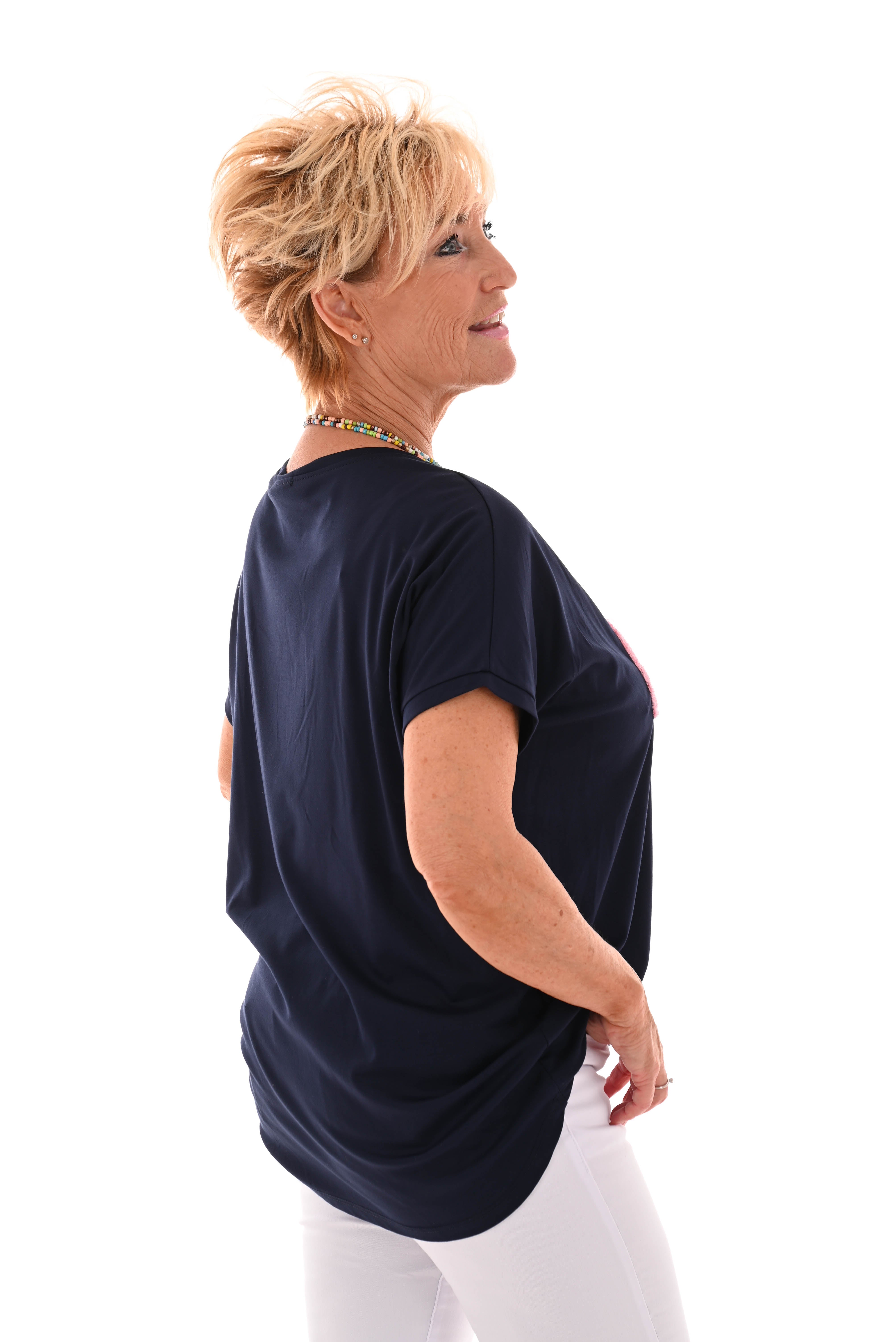 T-shirt teddy amour marineblauw