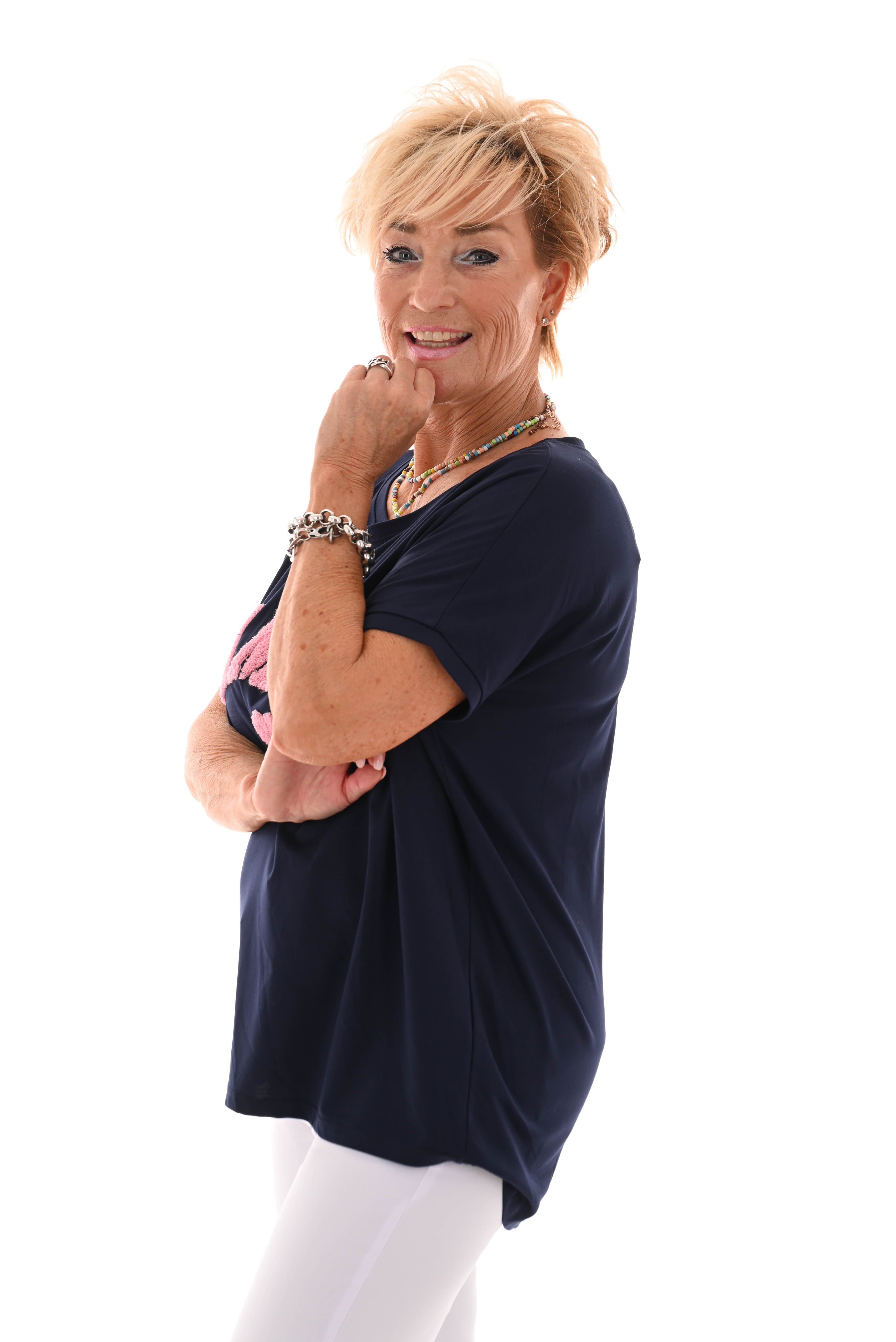 T-shirt teddy amour marineblauw