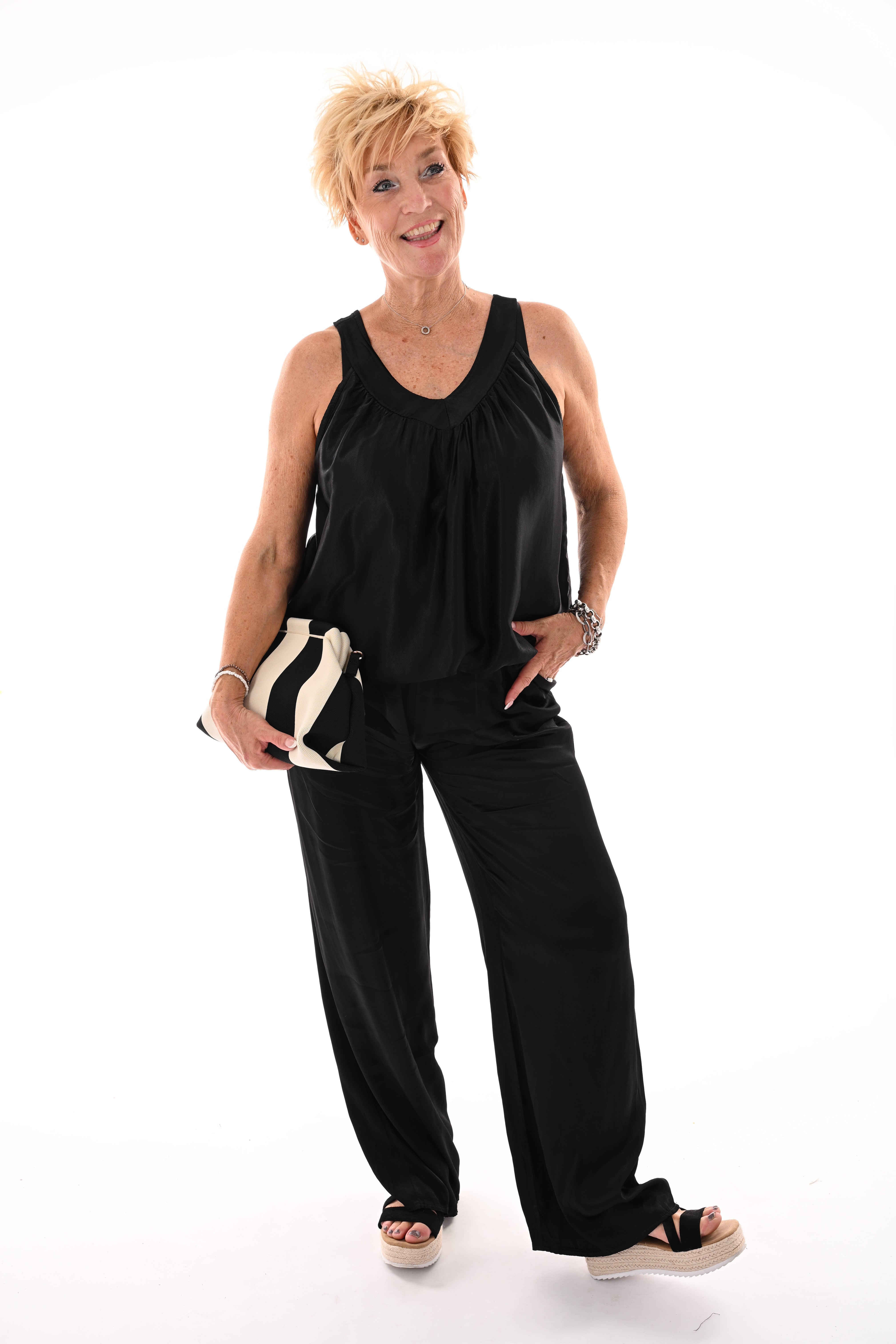 Tweedelig set silky zwart
