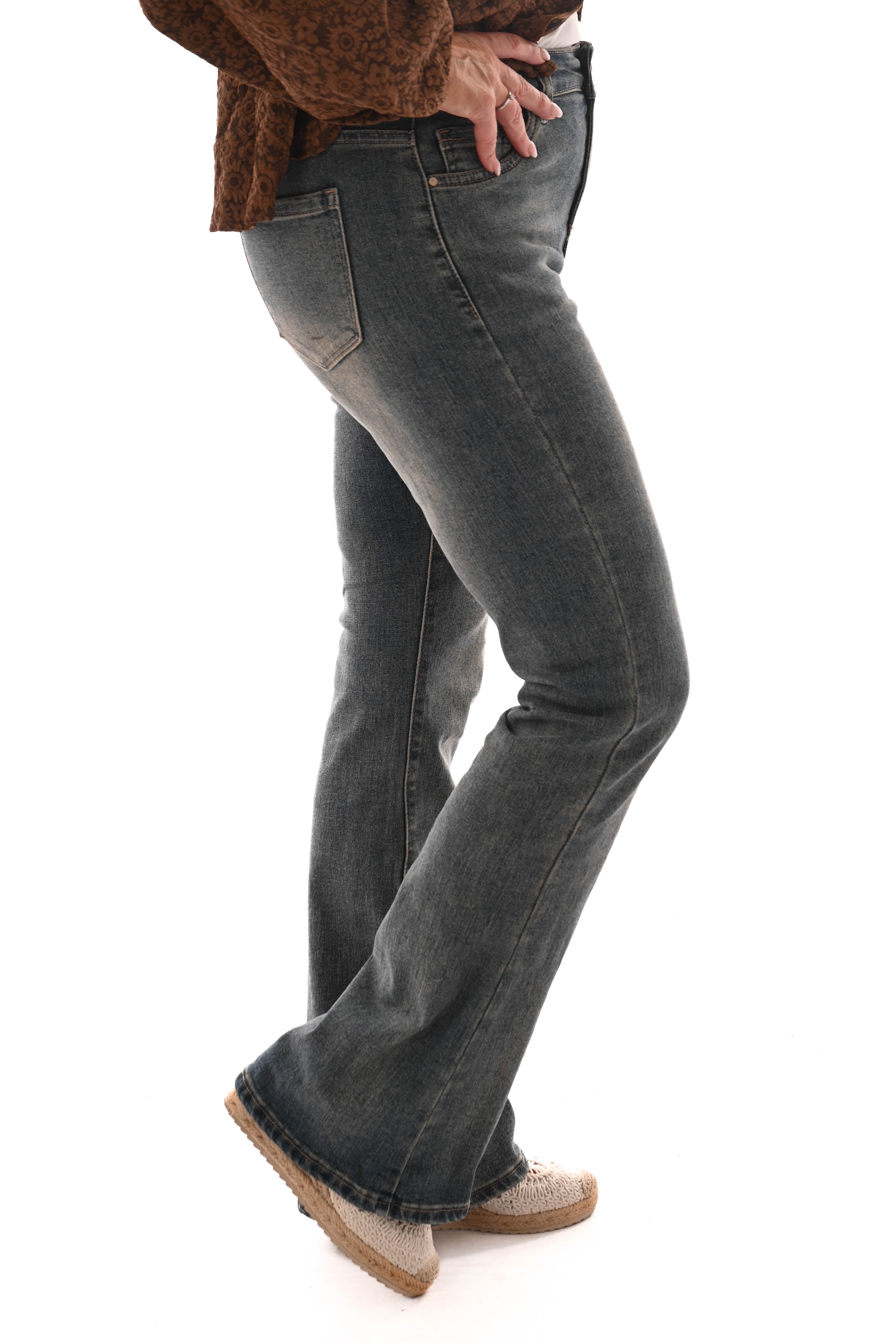 Norfy jeans flair leg stonewash