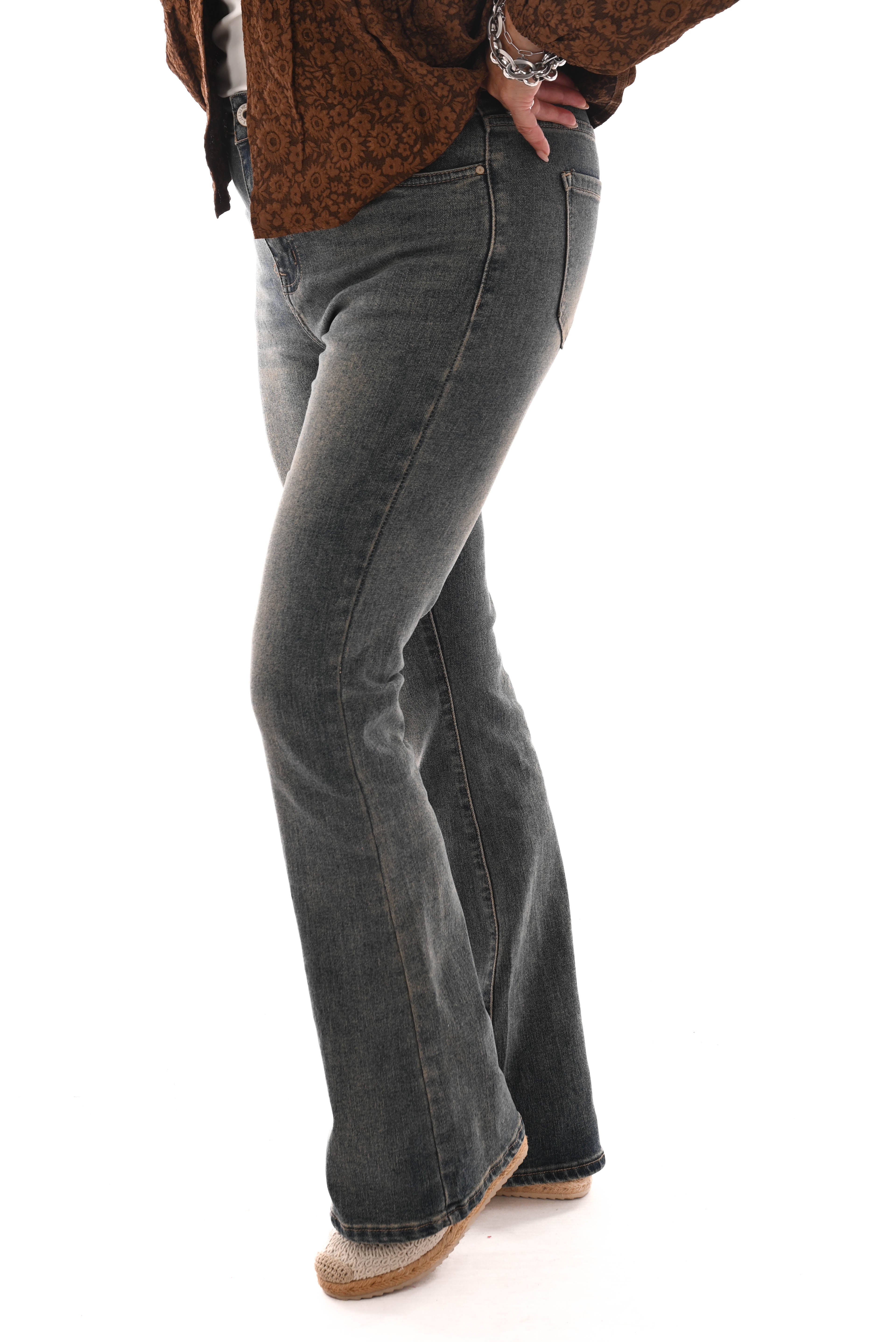 Norfy jeans flair leg stonewash