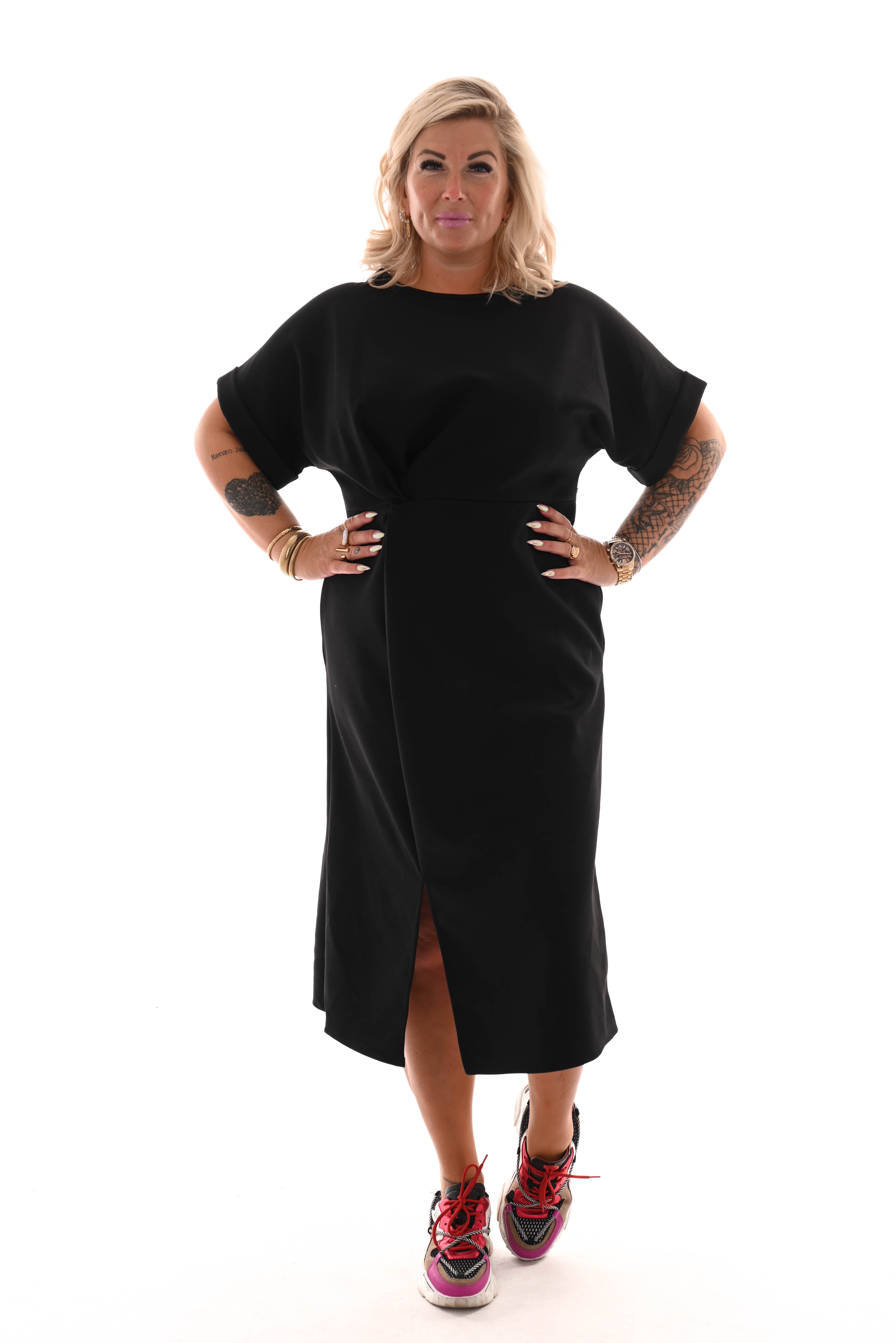 Jurk taille knoop zwart