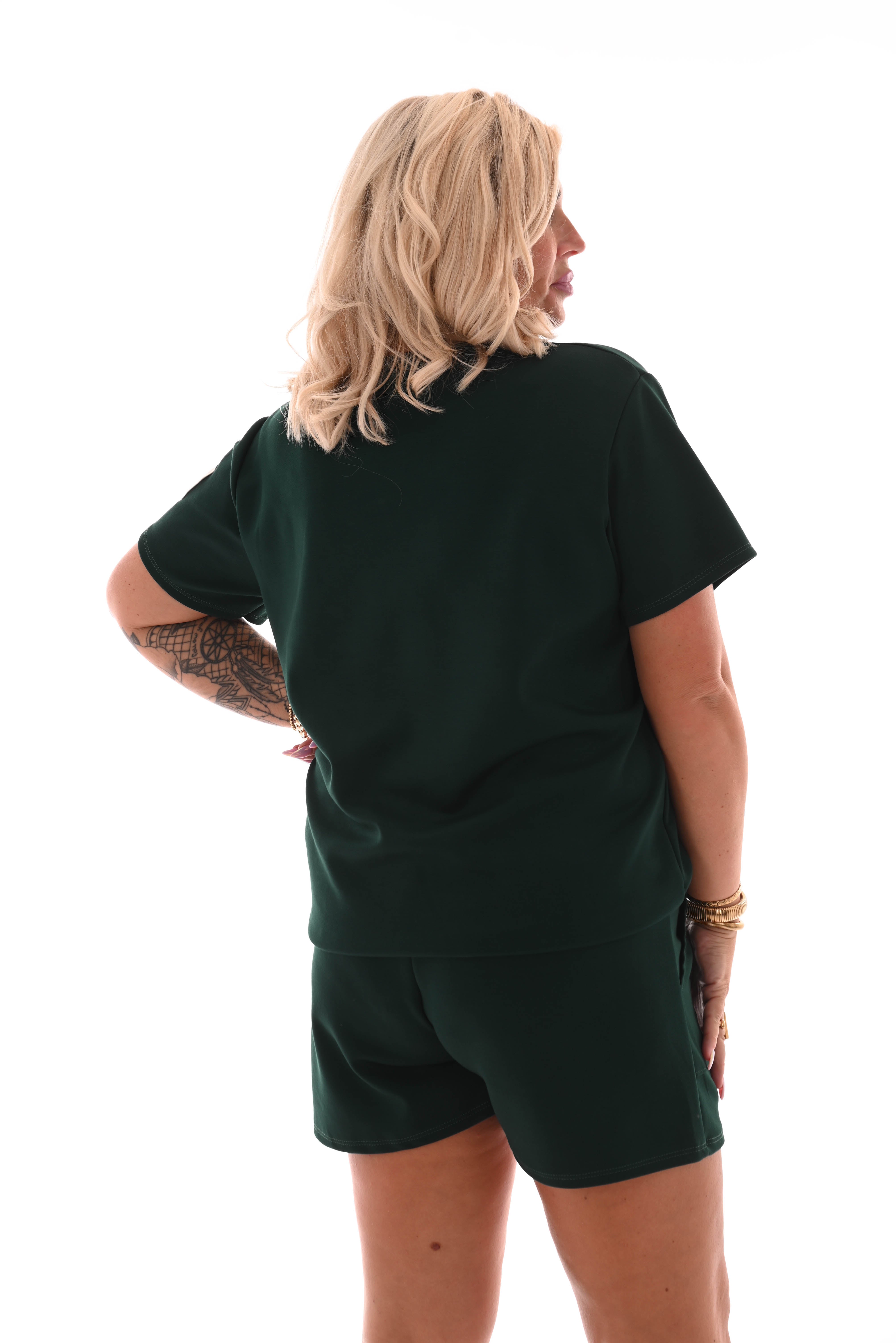 Twinset applicatie grote zakken flessengroen