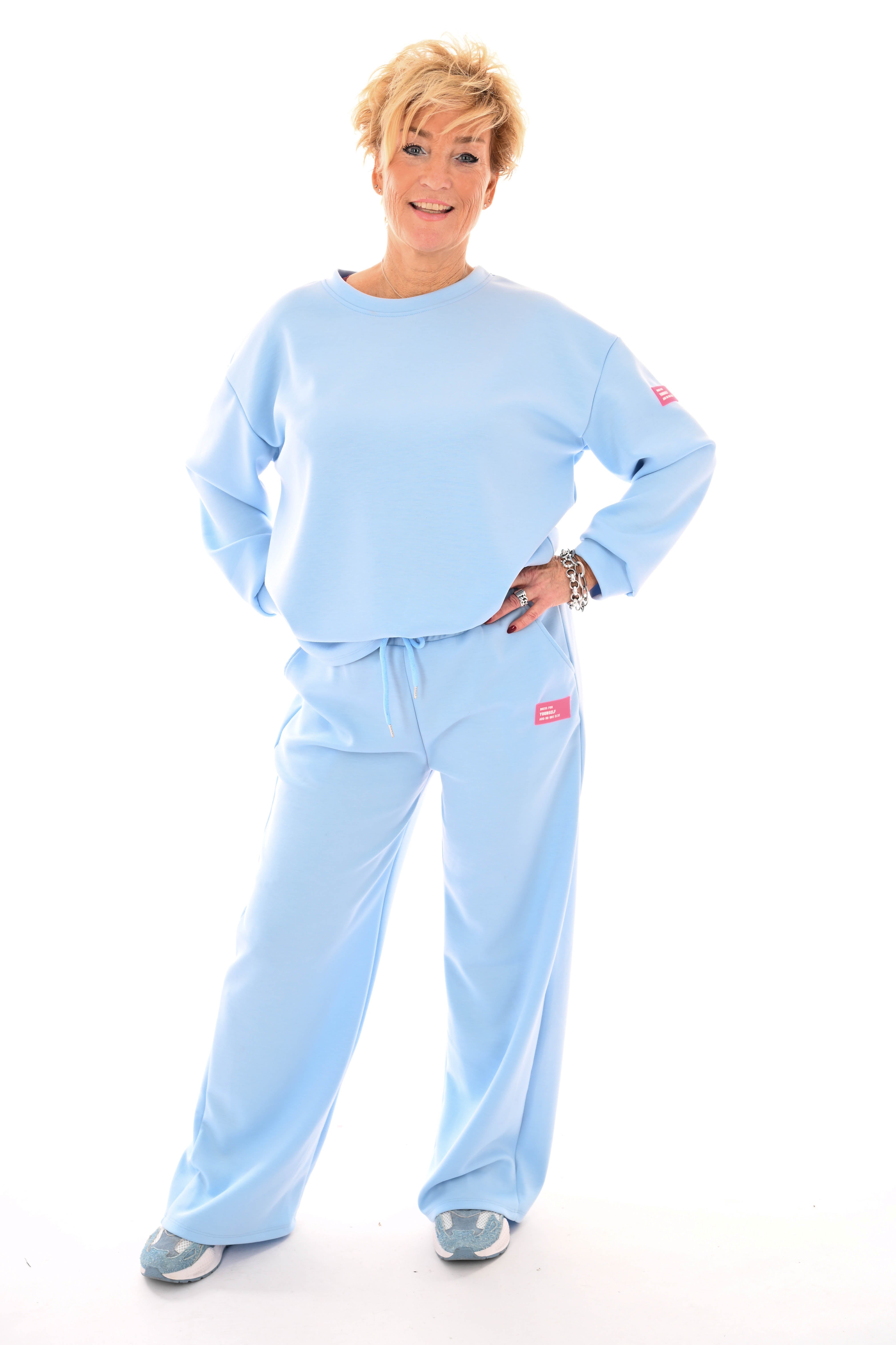 Tweedelig pak applicatie dress for yourself lichtblauw