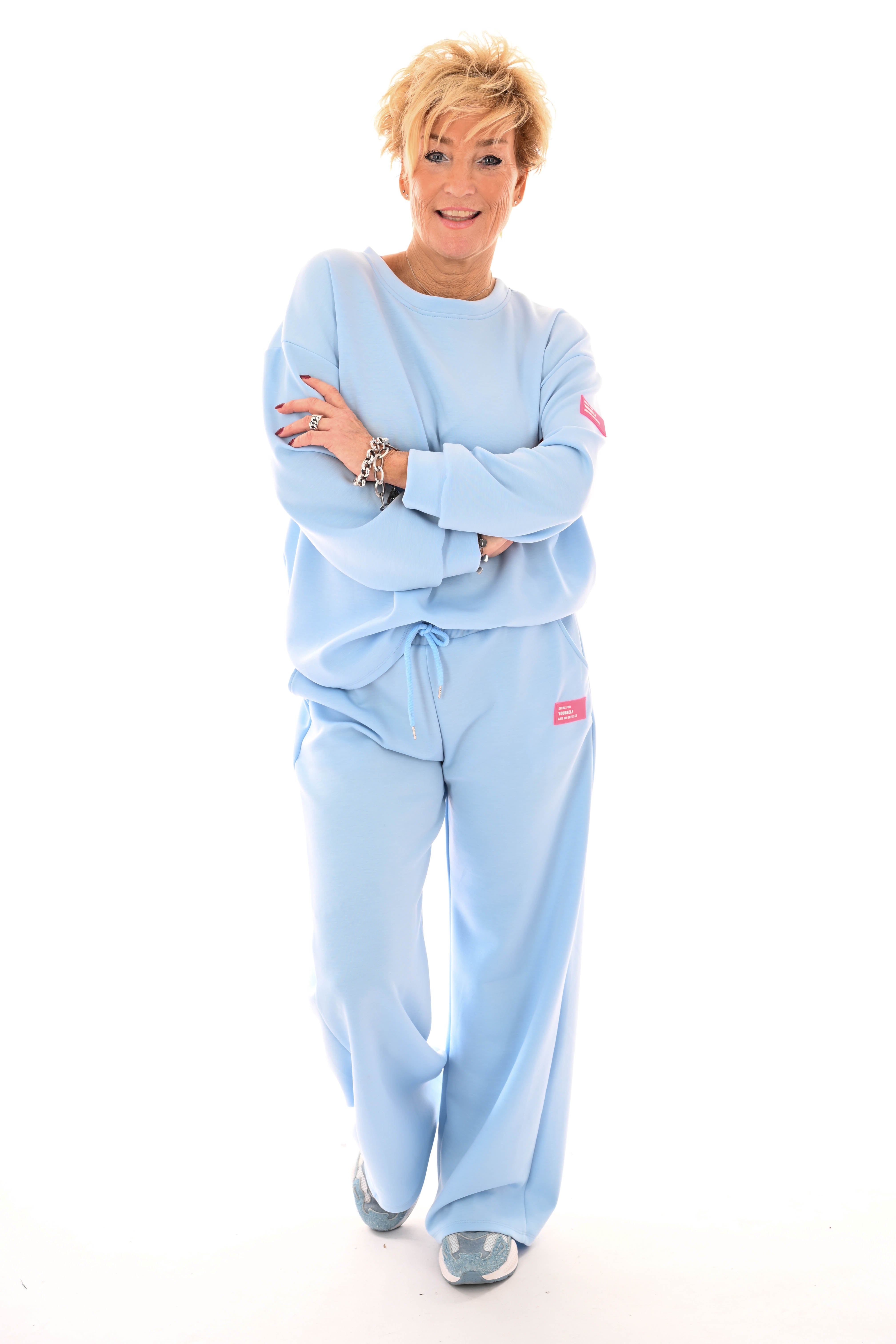 Tweedelig pak applicatie dress for yourself lichtblauw