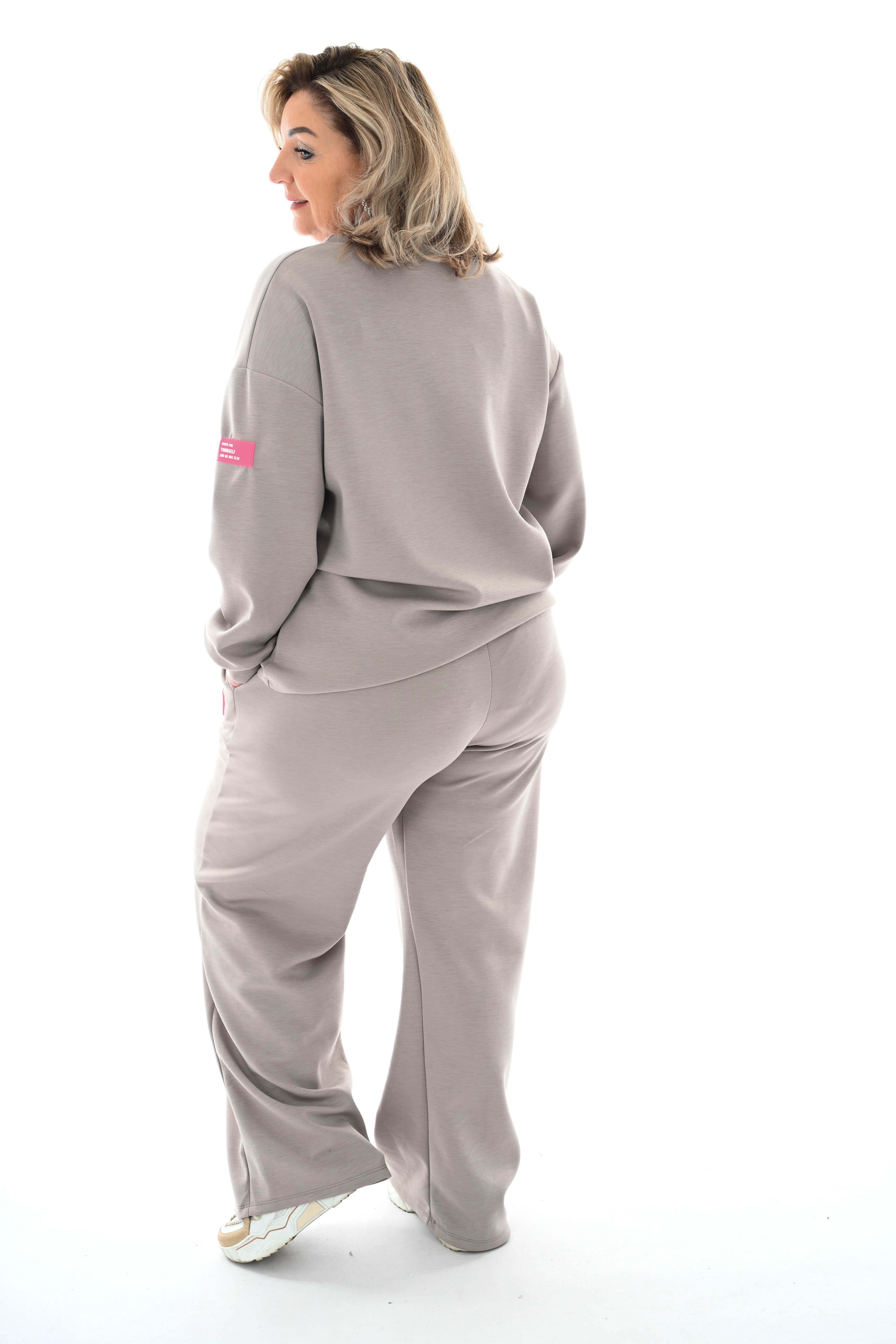 Tweedelig pak applicatie dress for yourself taupe