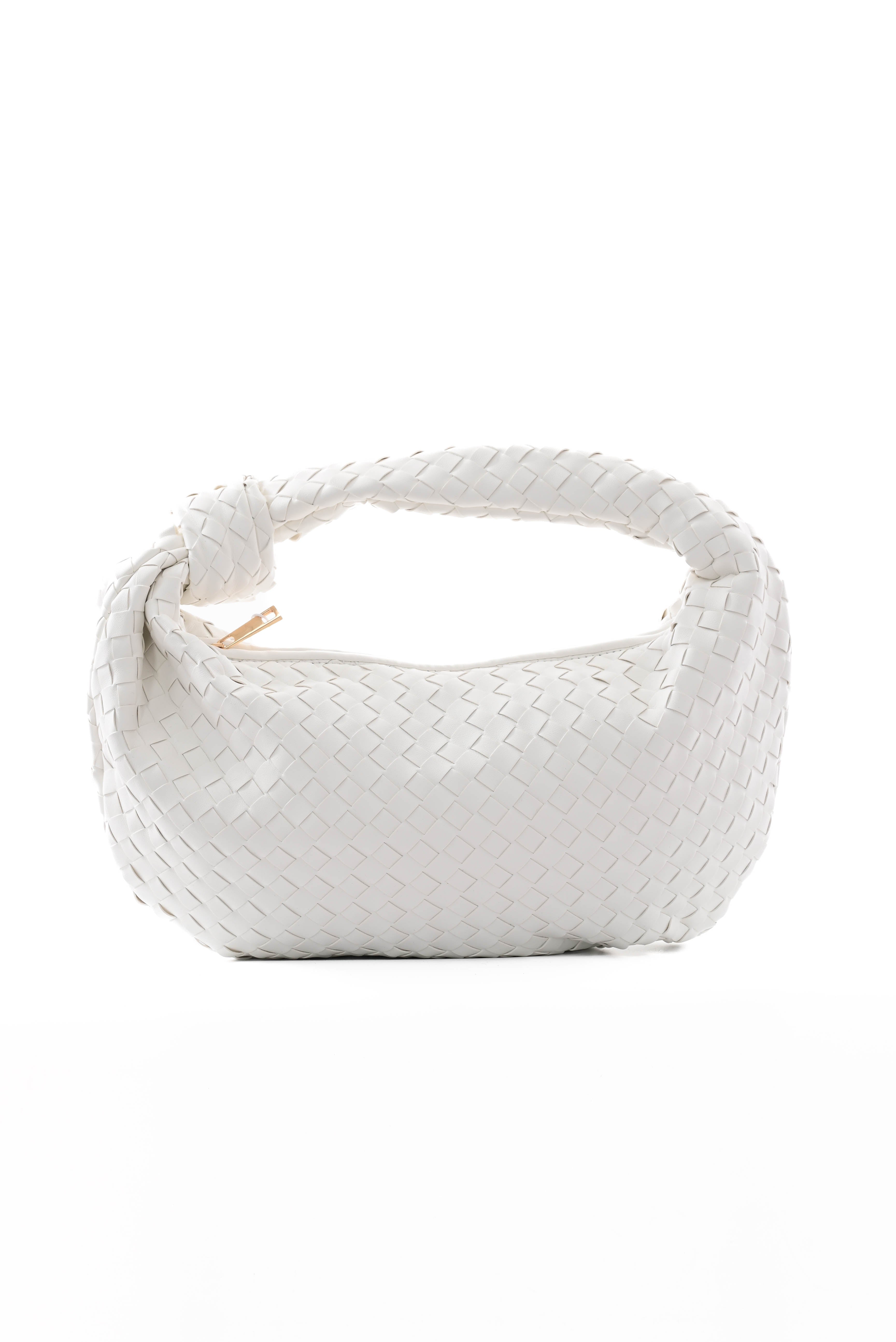 Gevlochten handtas wit