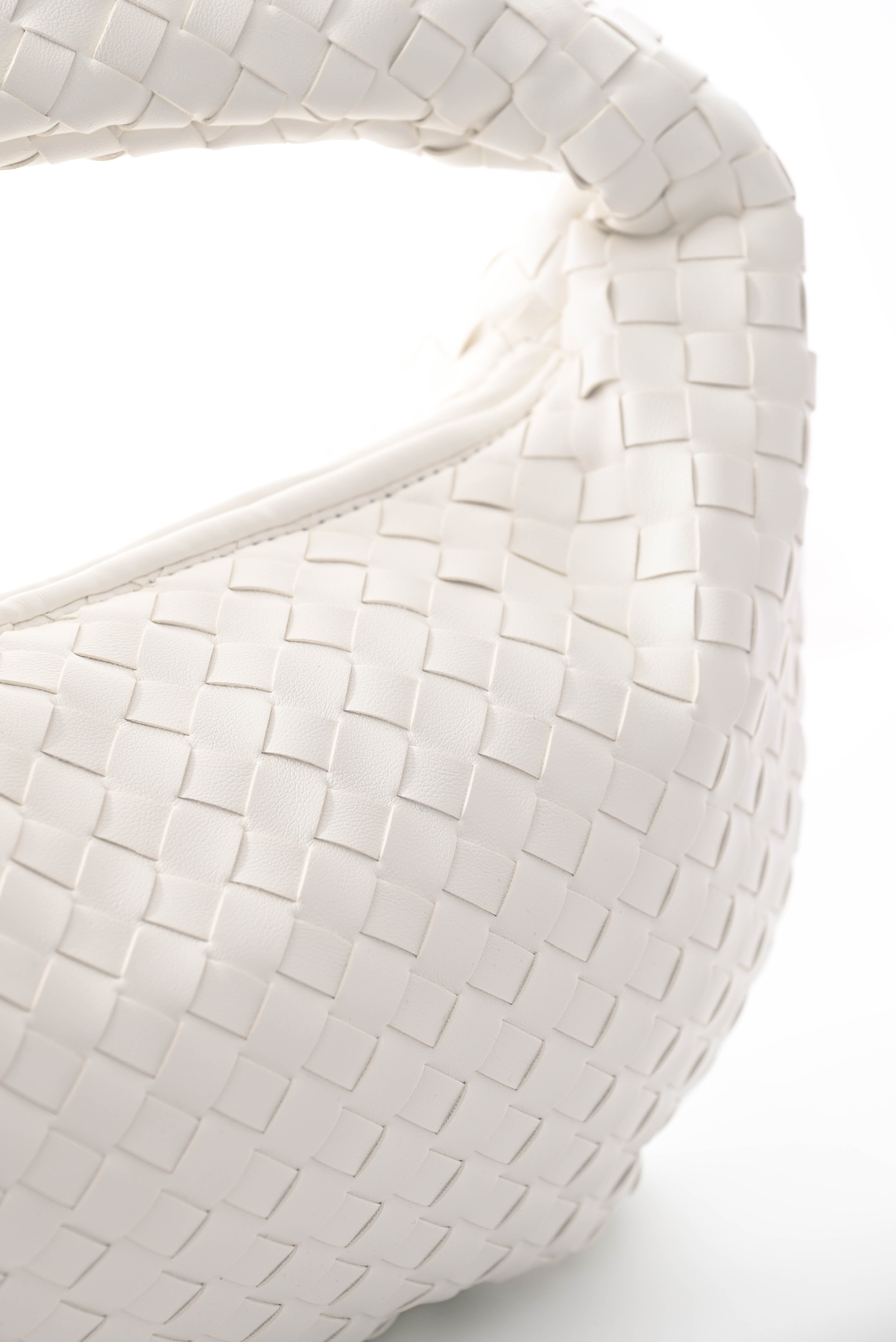 Gevlochten handtas wit