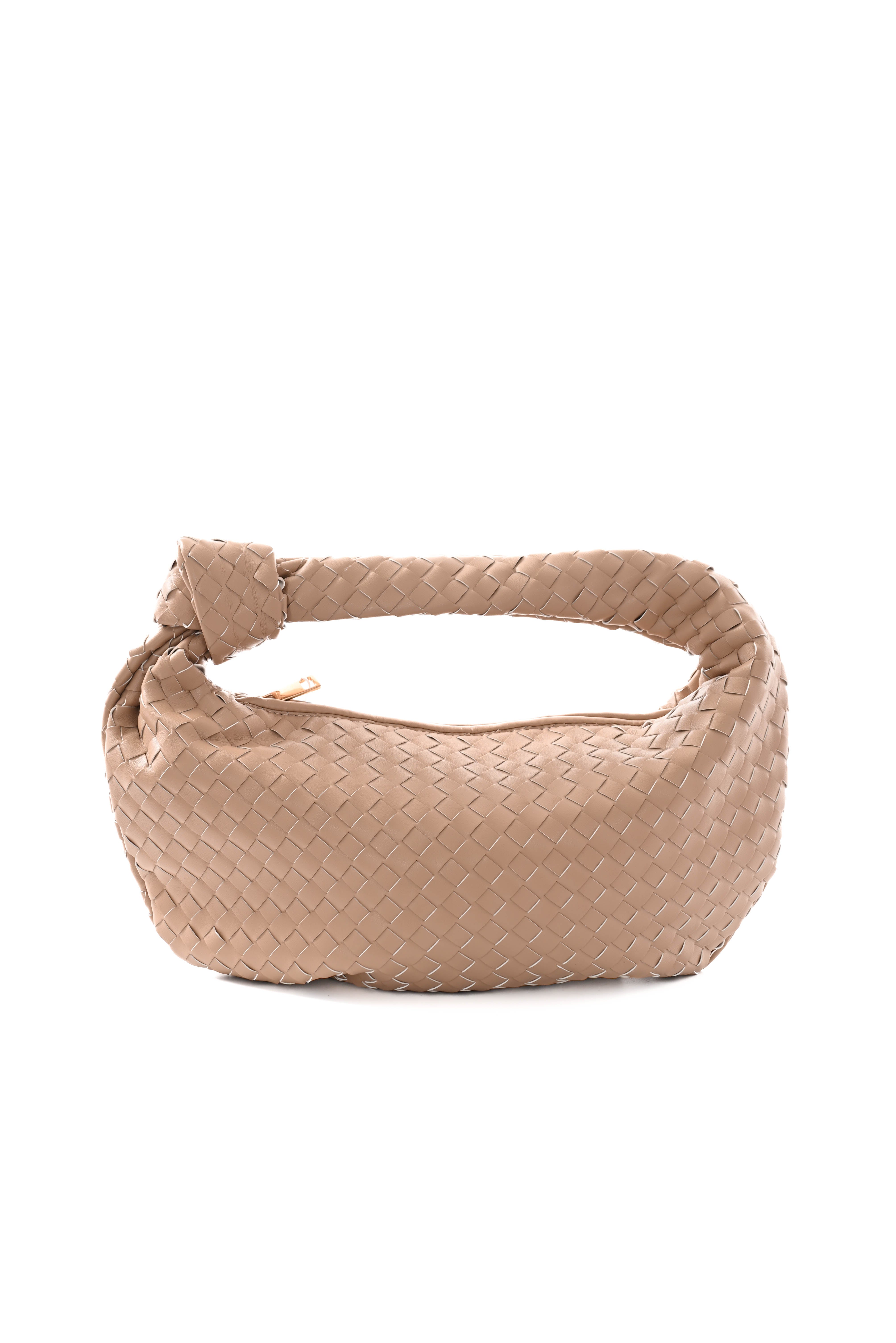 Gevlochten handtas beige